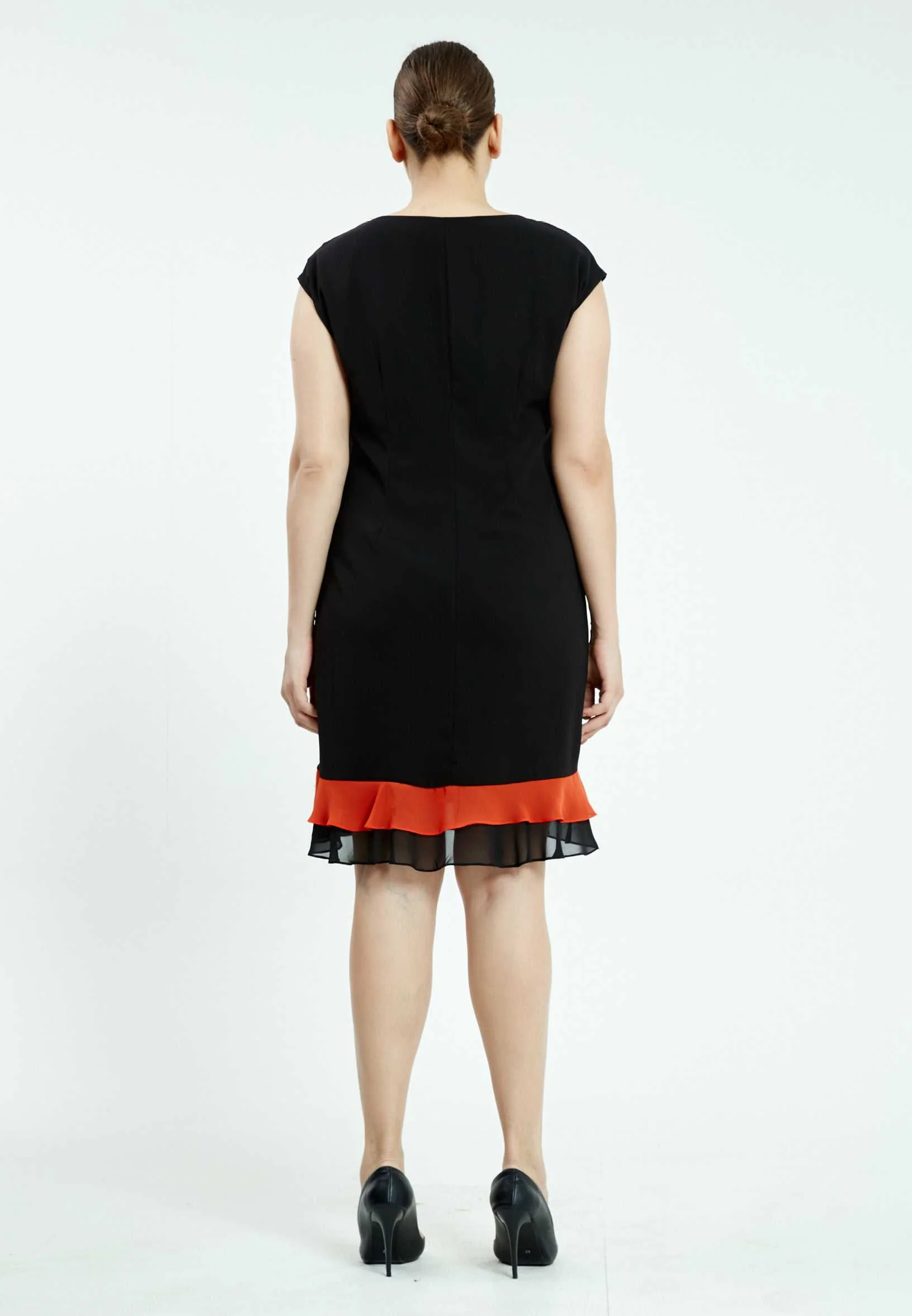 Short Sleeve Mini Chiffon Column Plus Size Casual Dress ayb19y9066 - Image 2