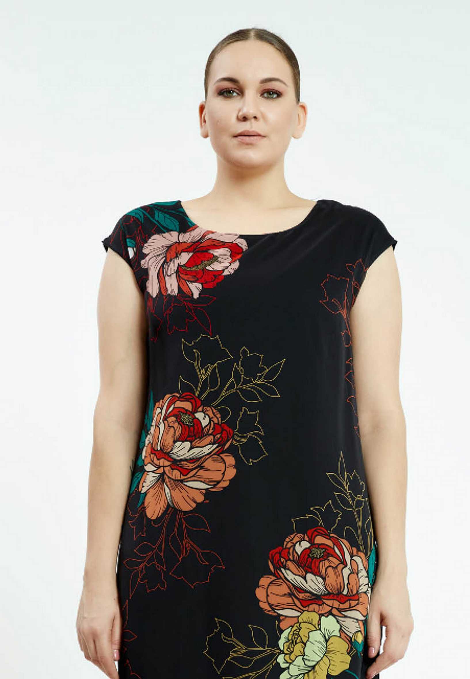 Short Sleeve Mini Chiffon Column Plus Size Casual Dress ayb19y9066 - Image 4