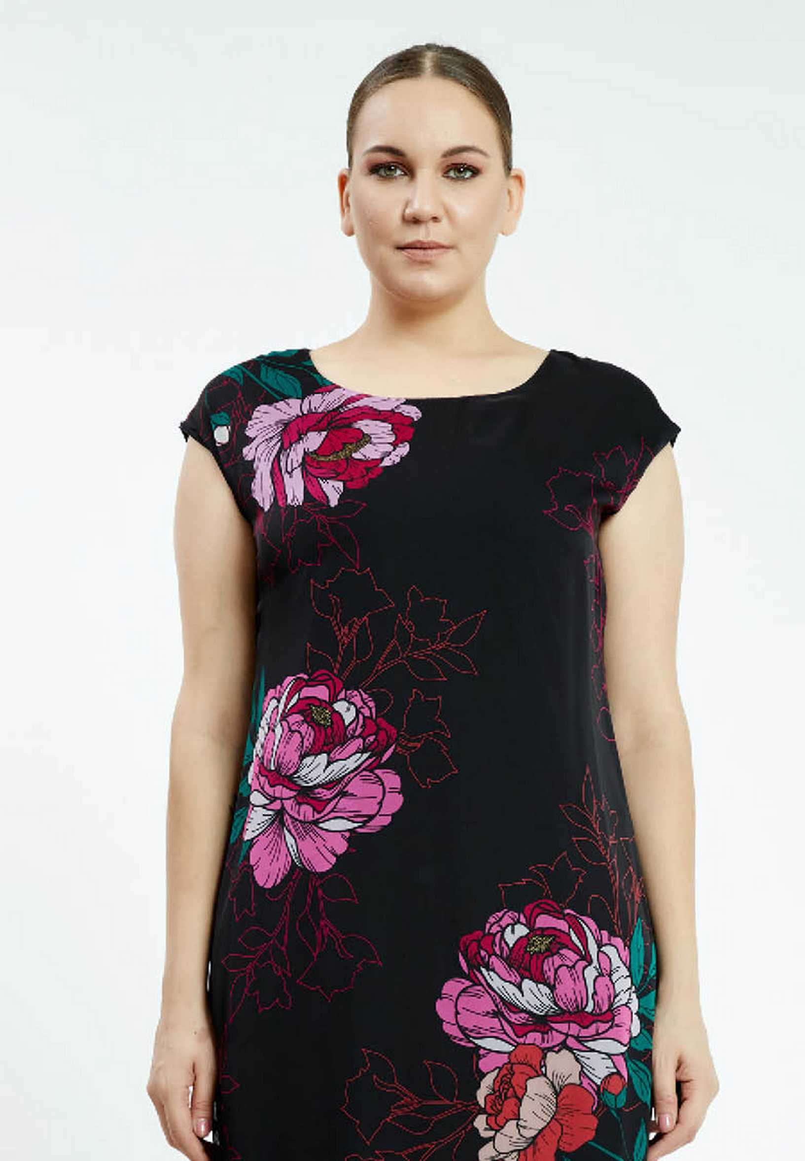 Short Sleeve Mini Chiffon Column Plus Size Casual Dress ayb19y9066 - Image 8