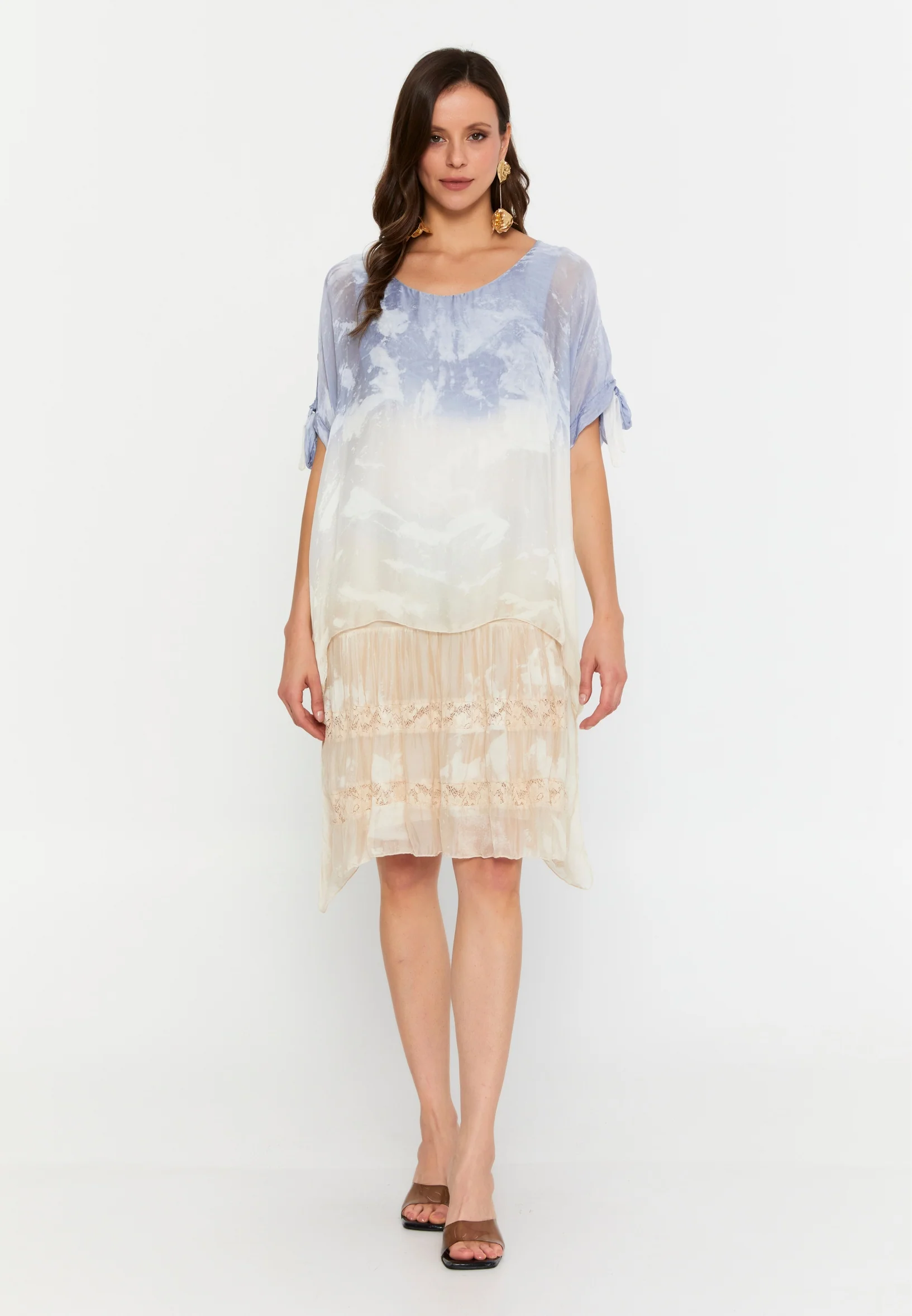Short Sleeve Mini Chiffon Column Regular Casual Dress cav68581