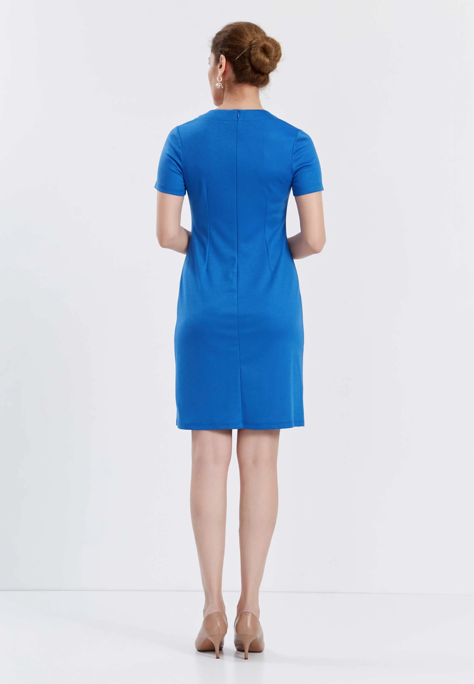 Short Sleeve Mini Crepe Column Regular Casual Dress bdr213517-1 - Image 2