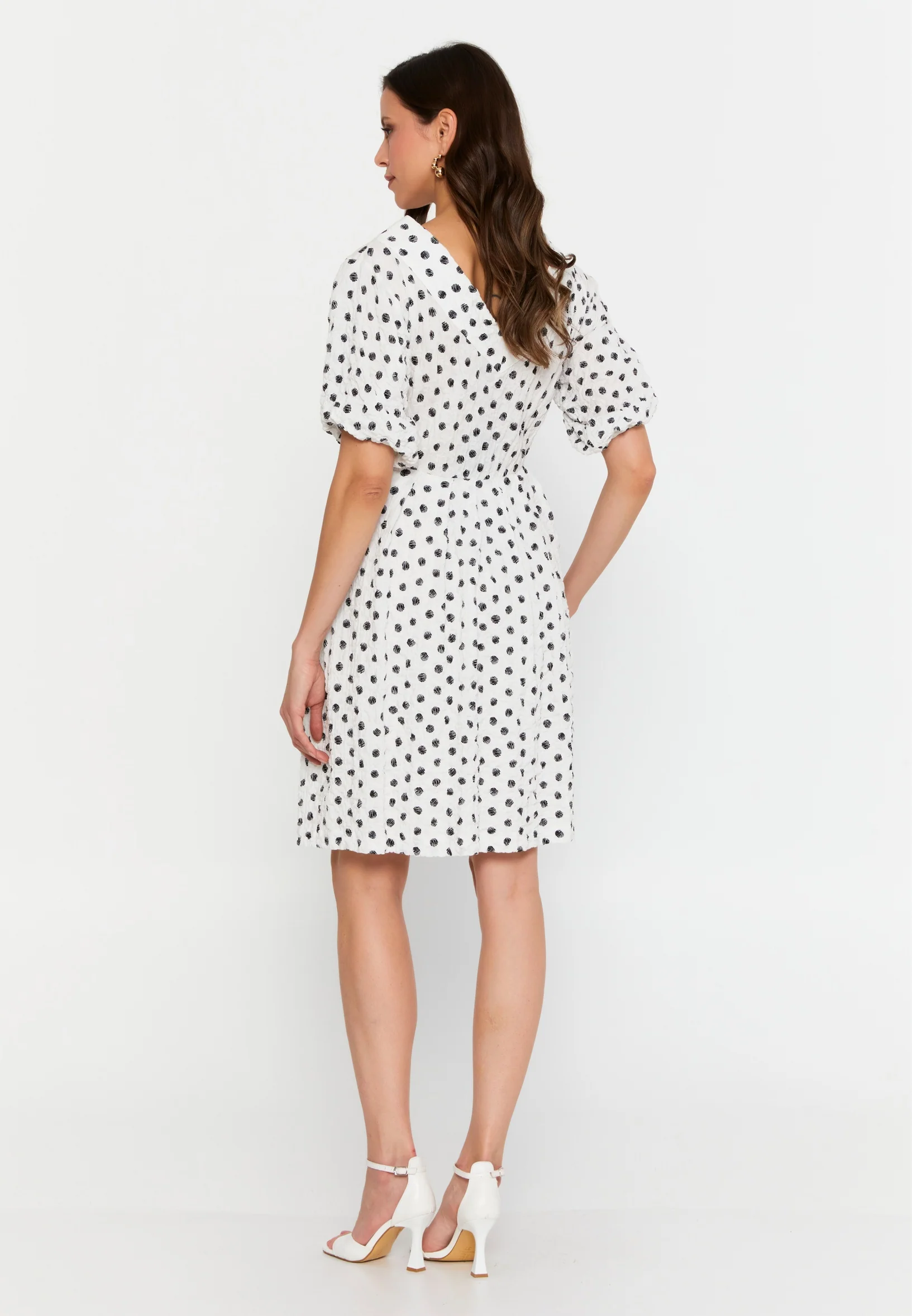 Short Sleeve Mini Crepe Column Regular Casual Dress kmy40289-1 - Image 2