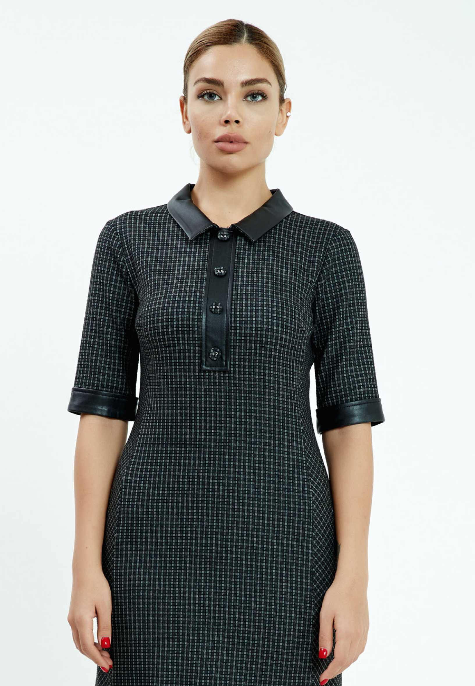 Short Sleeve Mini Crepe Column Regular Casual Dress mis17035 - Image 4