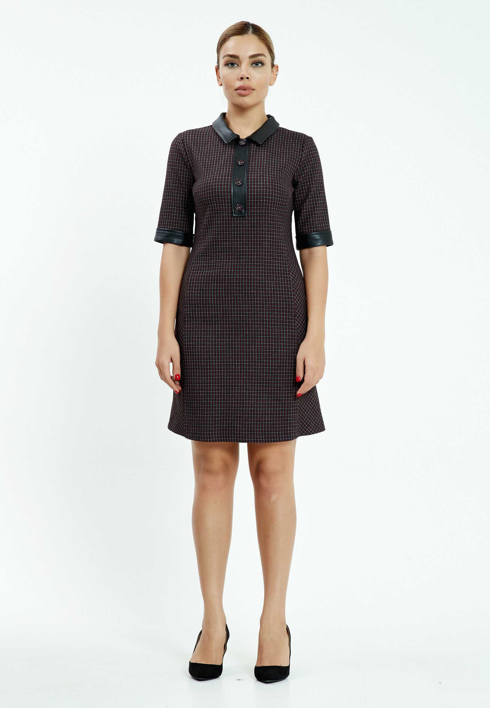 Short Sleeve Mini Crepe Column Regular Casual Dress mis17035 - Image 5
