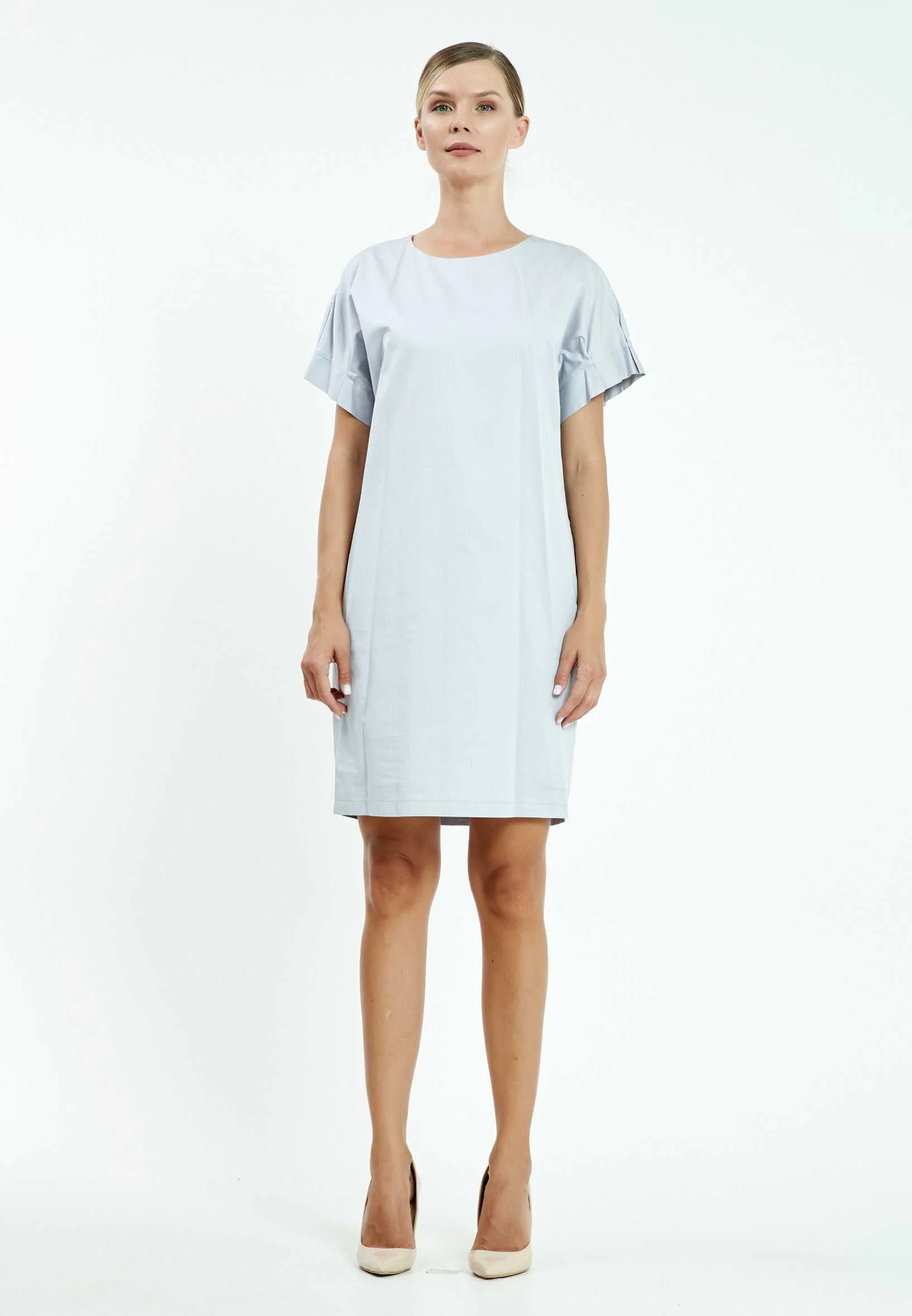 Short Sleeve Mini Crepe Column Regular Casual Dress mis18429