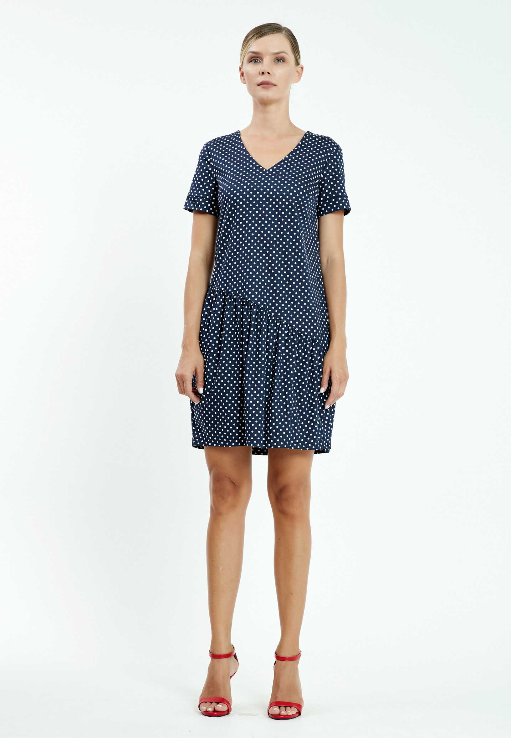 Short Sleeve Mini Crepe Column Regular Casual Dress mis18431