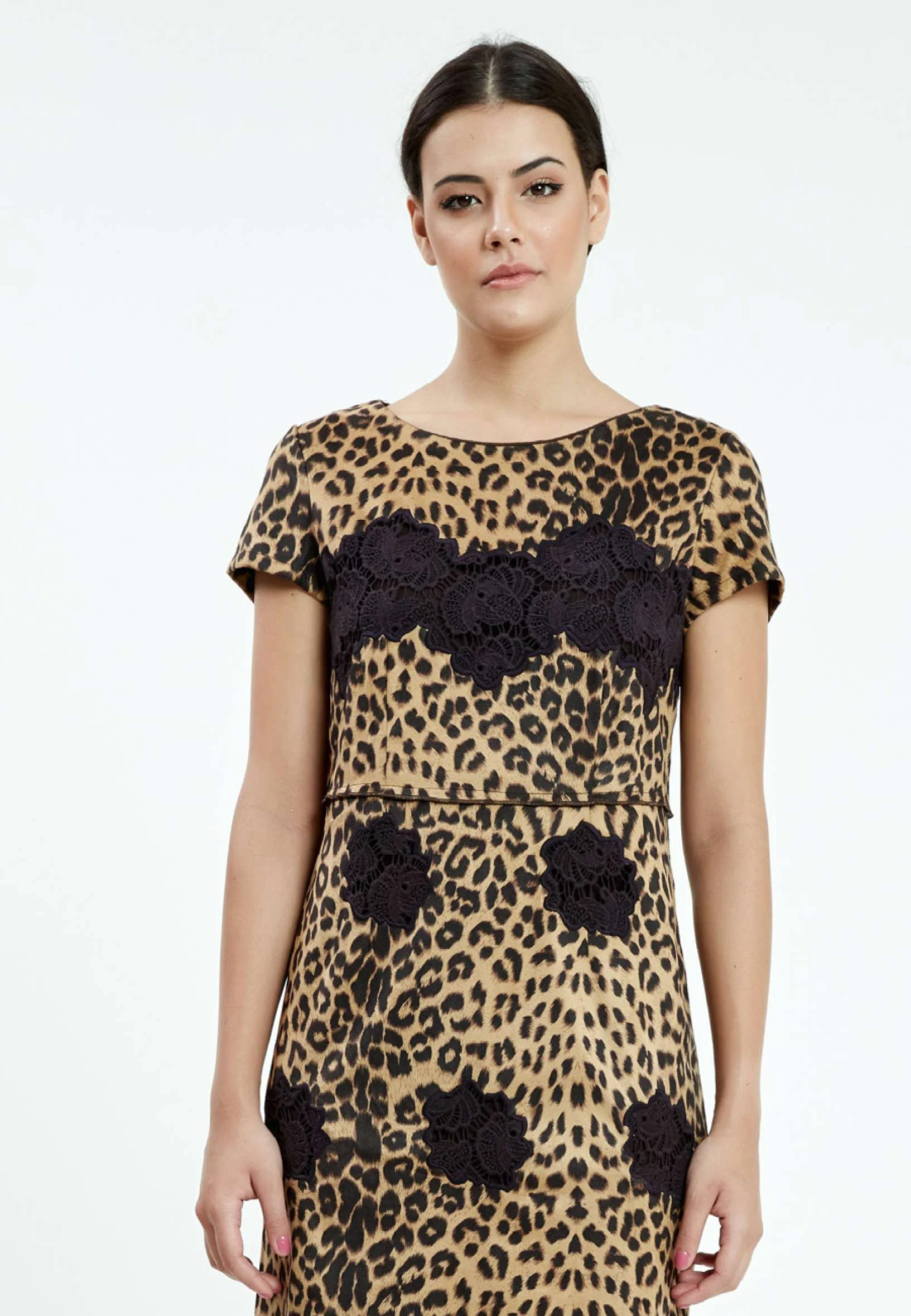 Short Sleeve Mini Crepe Column Regular Casual Dress ser17749 - Image 8