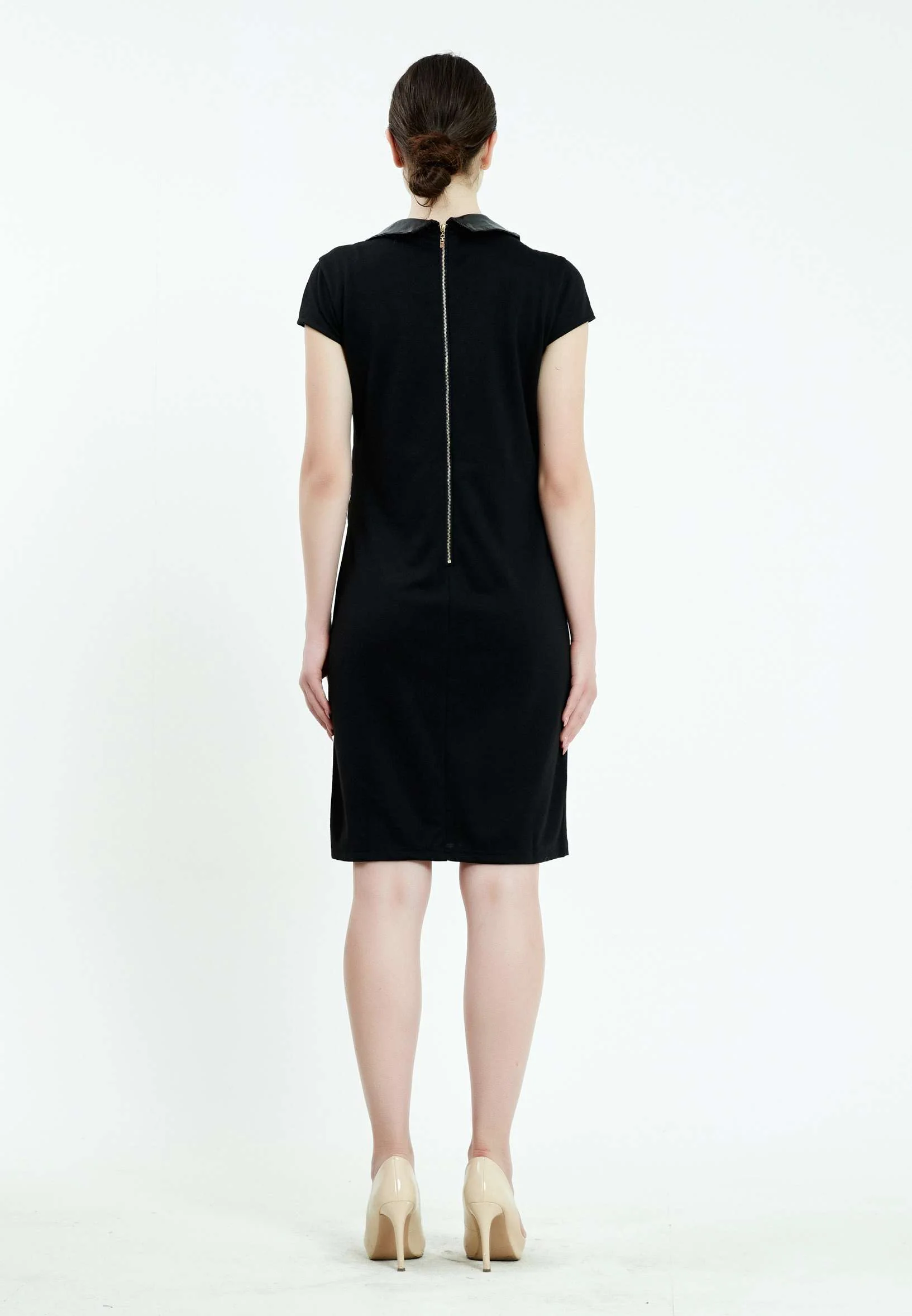 Short Sleeve Mini Crepe Column Regular Casual Dress ser18295 - Image 2