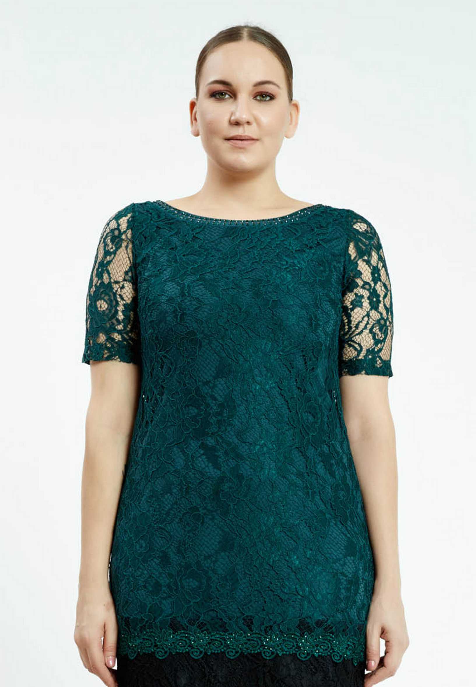 Short Sleeve Mini Lace Column Plus Size Casual Dress ayb6711 - Image 8