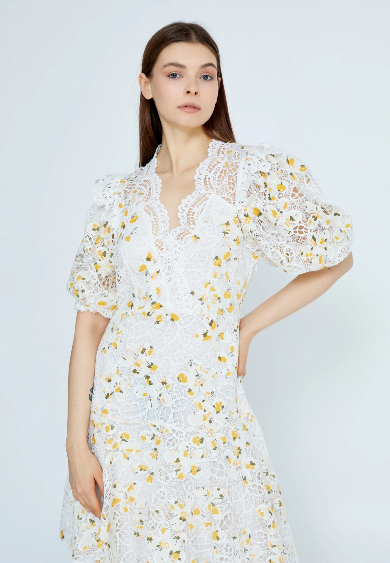 Short Sleeve Mini Lace Column Regular Casual Dress kmy24y40488 - Image 5