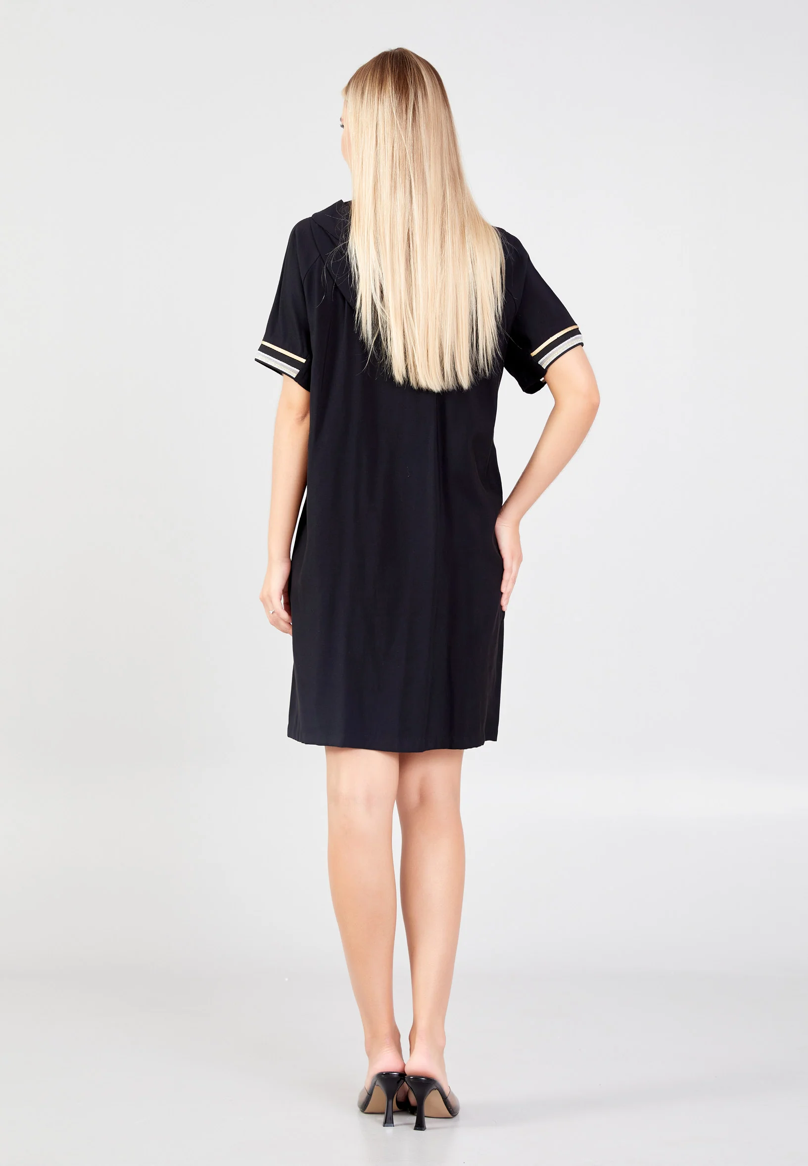 Short Sleeve Mini Linen Column Regular Casual Dress shu23sy02014 - Image 2