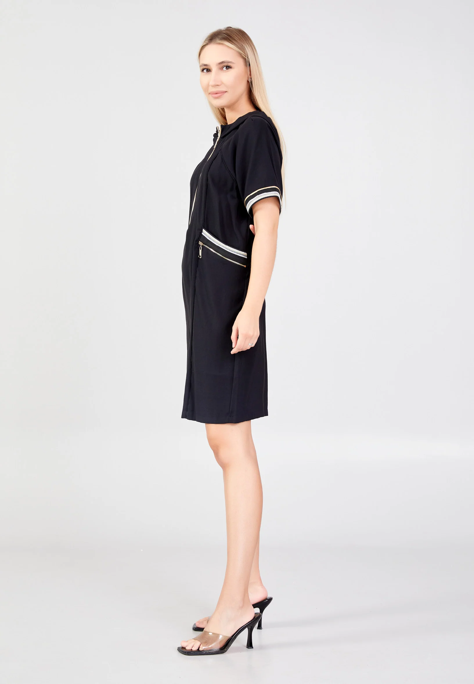 Short Sleeve Mini Linen Column Regular Casual Dress shu23sy02014 - Image 3