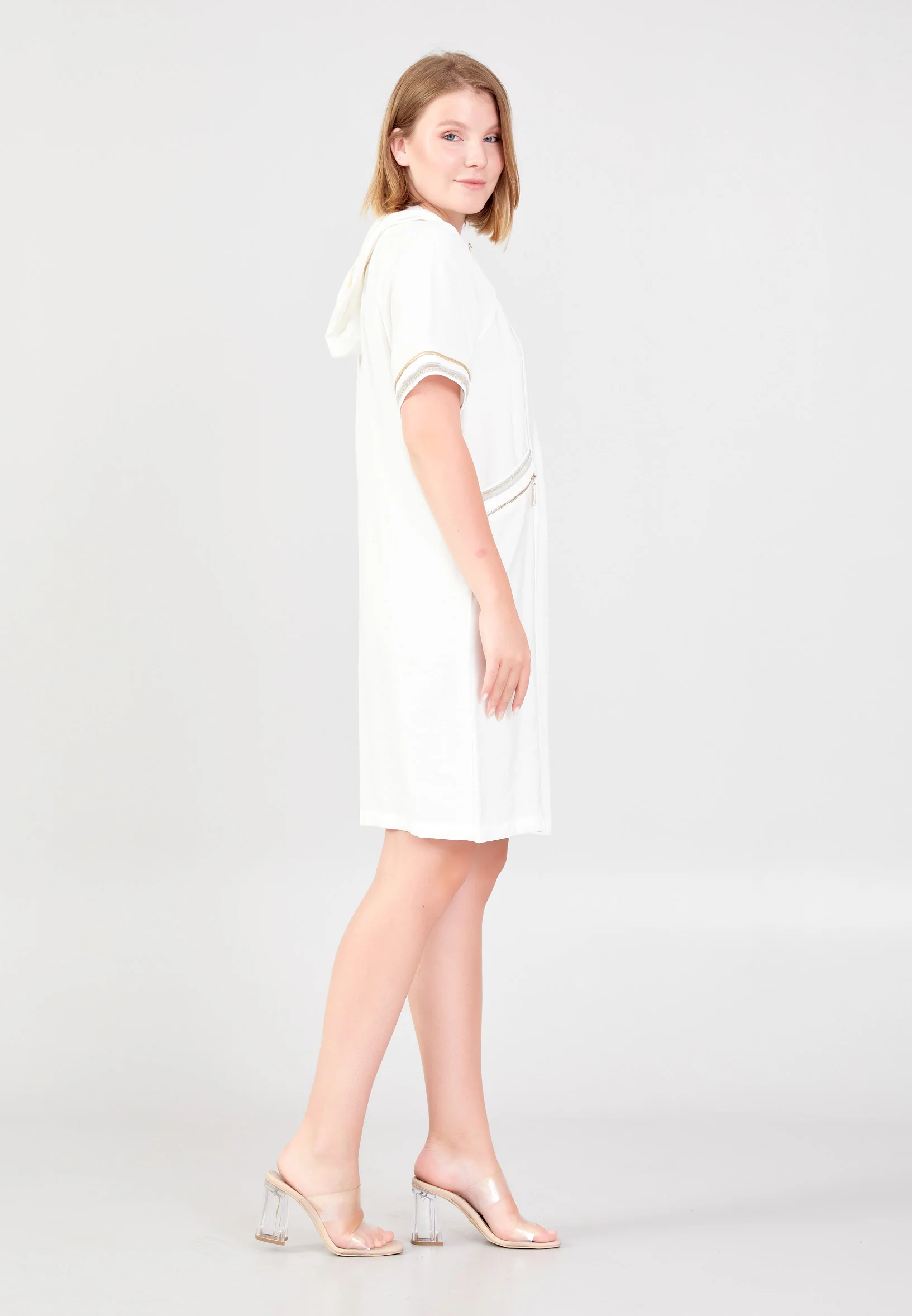 Short Sleeve Mini Linen Column Regular Casual Dress shu23sy02014 - Image 7