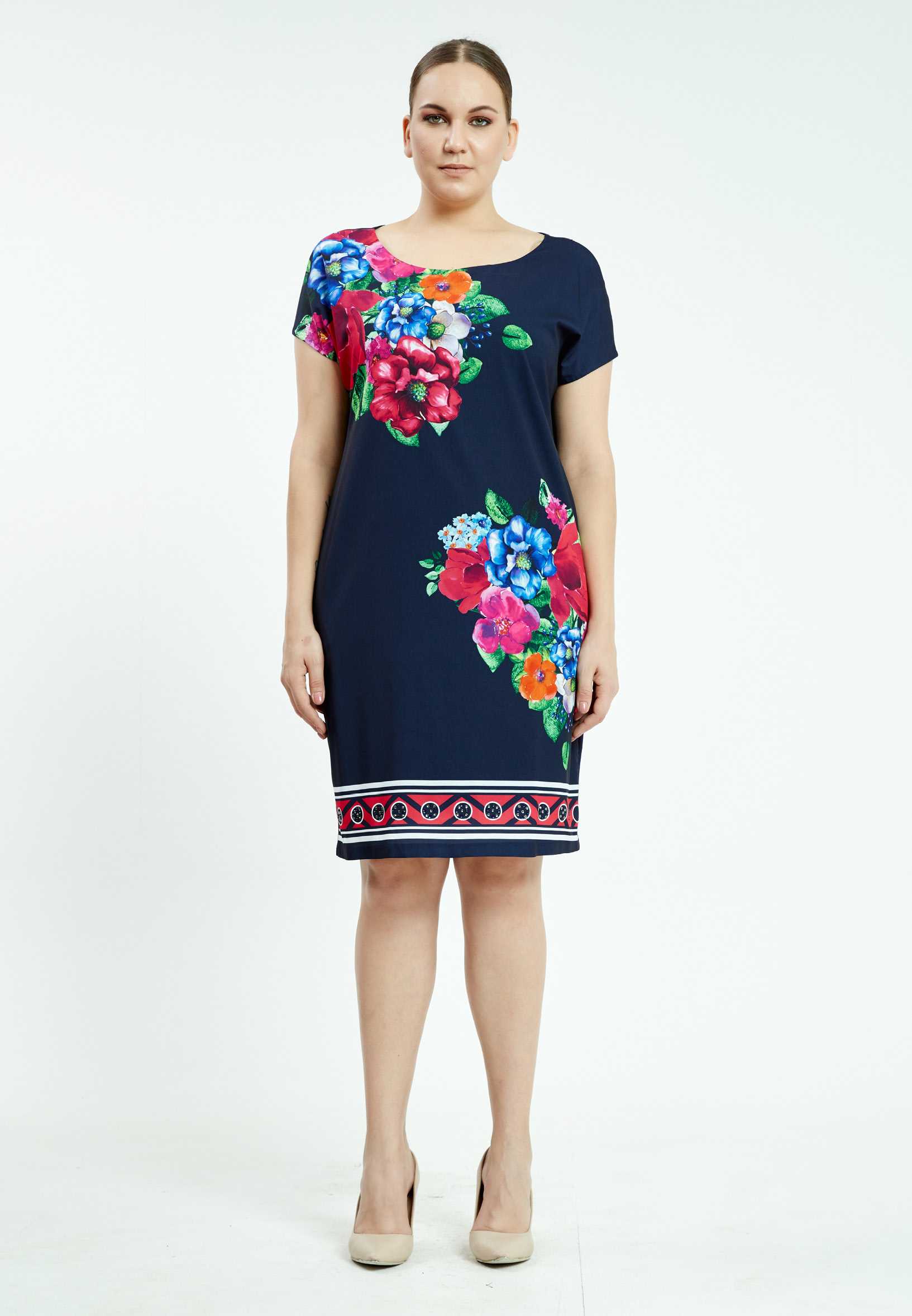 Short Sleeve Mini Lycra Column Plus Size Casual Dress ayb6678