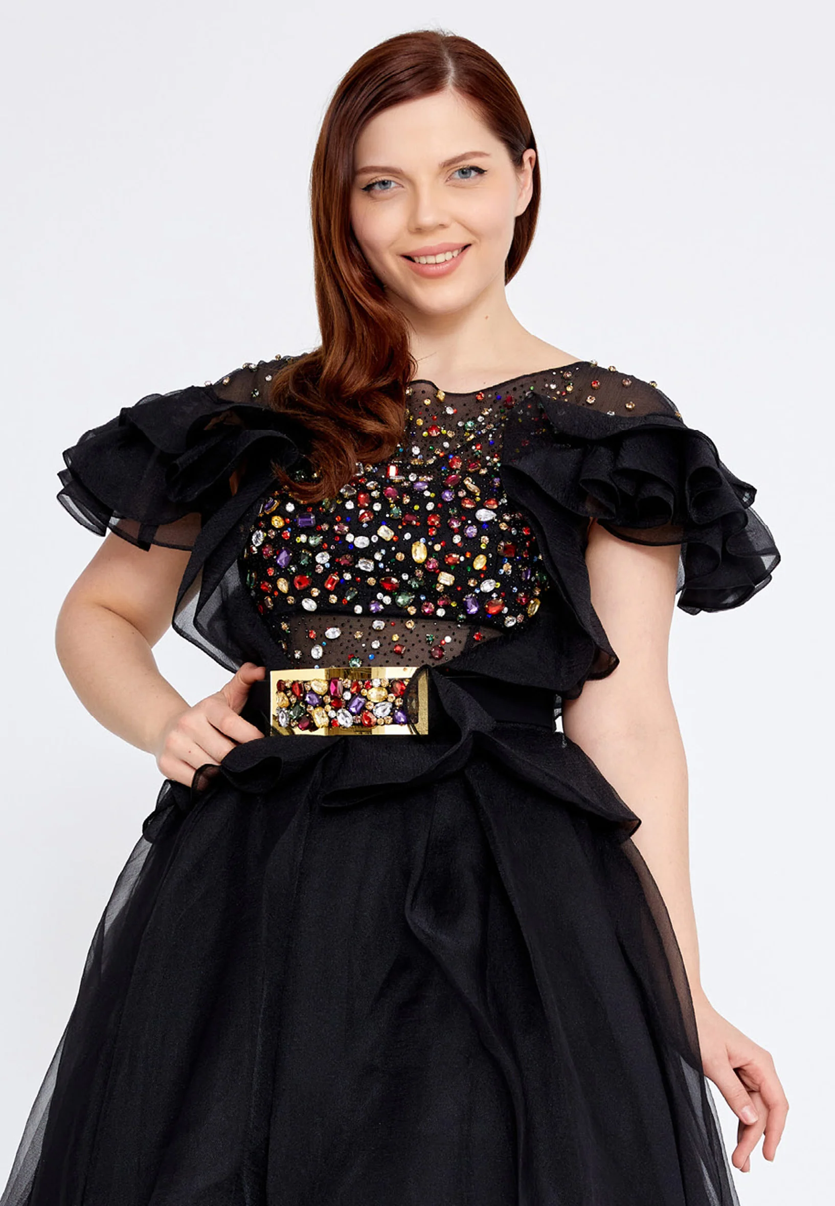Short Sleeve Mini Polyester A - Line Plus Size Prom Dress crm22sel0818-b - Image 4