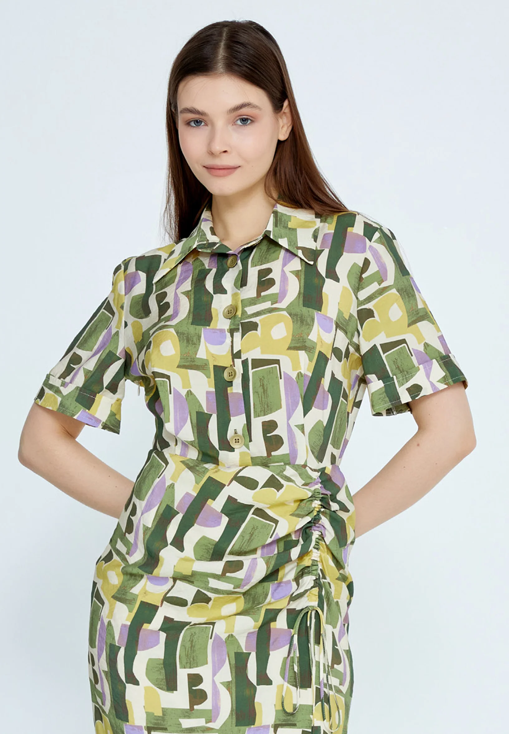Short Sleeve Mini Viscose Column Regular Casual Dress kmy24y40451 - Image 4