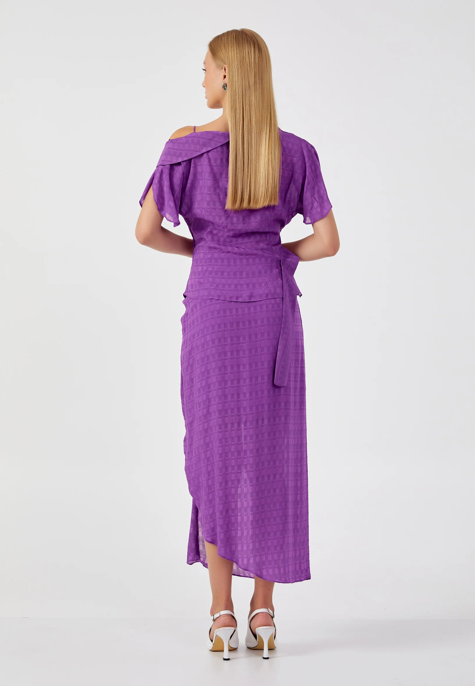 Short Sleeve Patterned Regular Blouse kmy24y10418 - Image 3