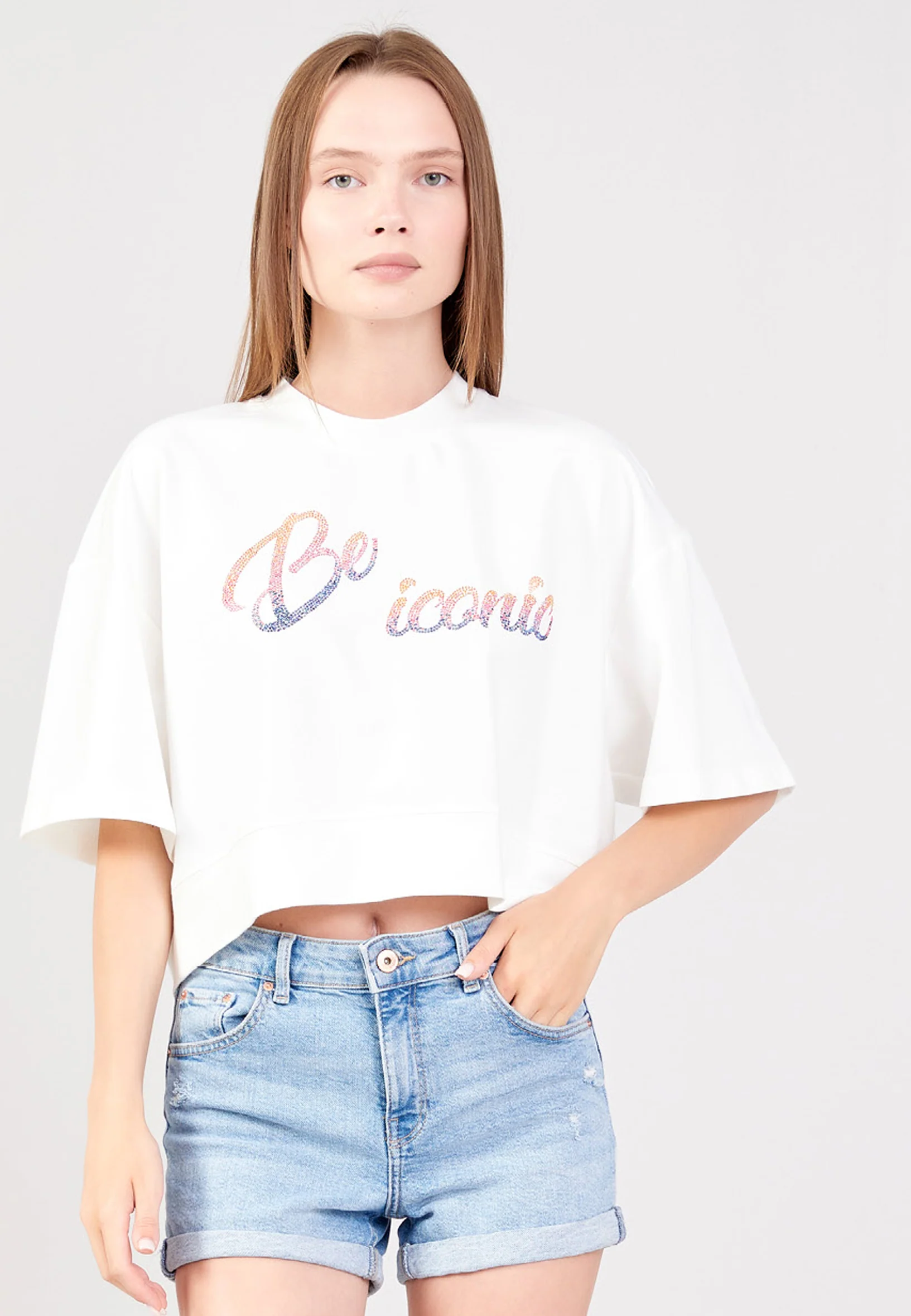 Short Sleeve Printed Regular Blouse ber23y7113
