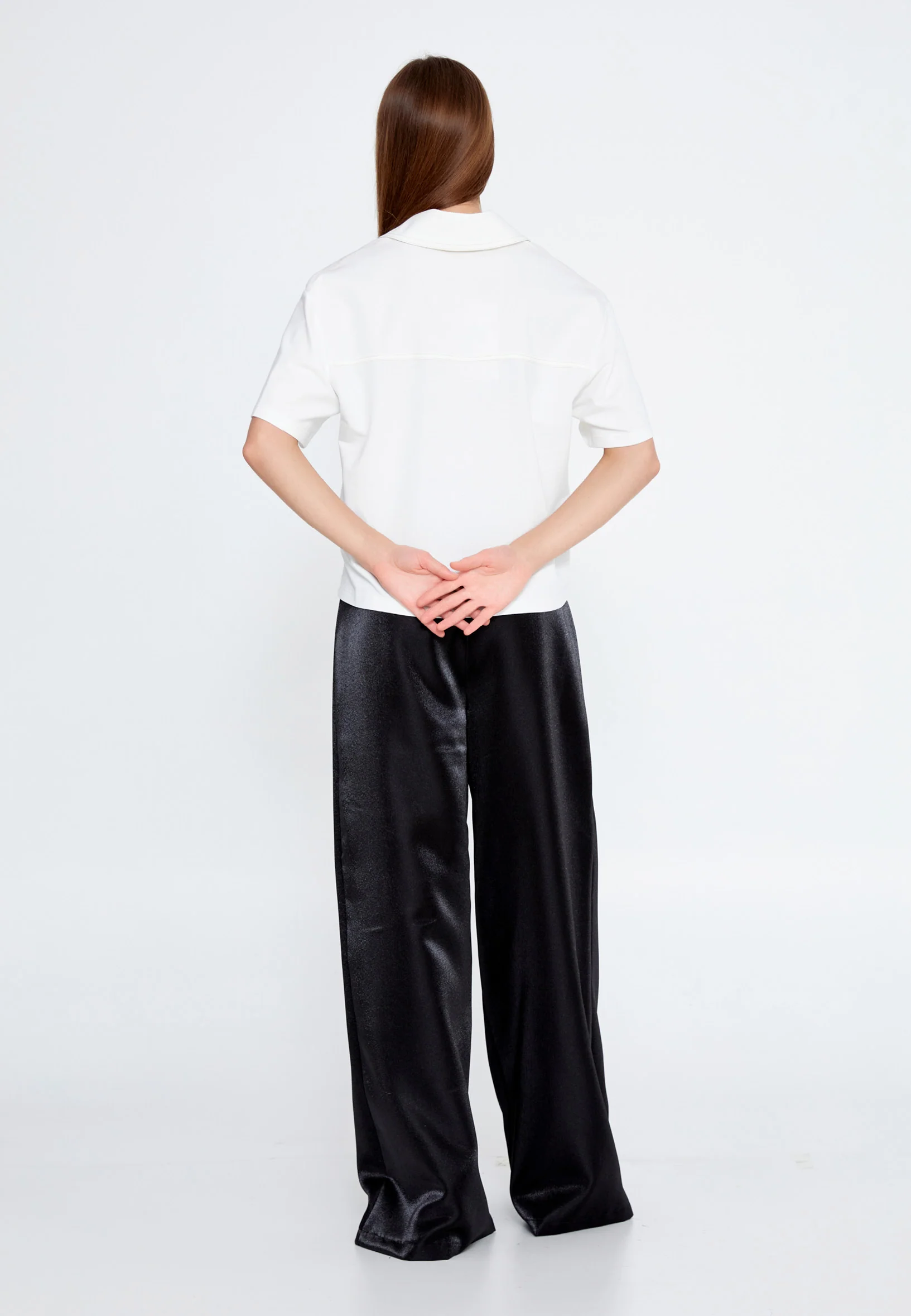 Short Sleeve Solid Color Regular Blouse ber23y7117 - Image 3