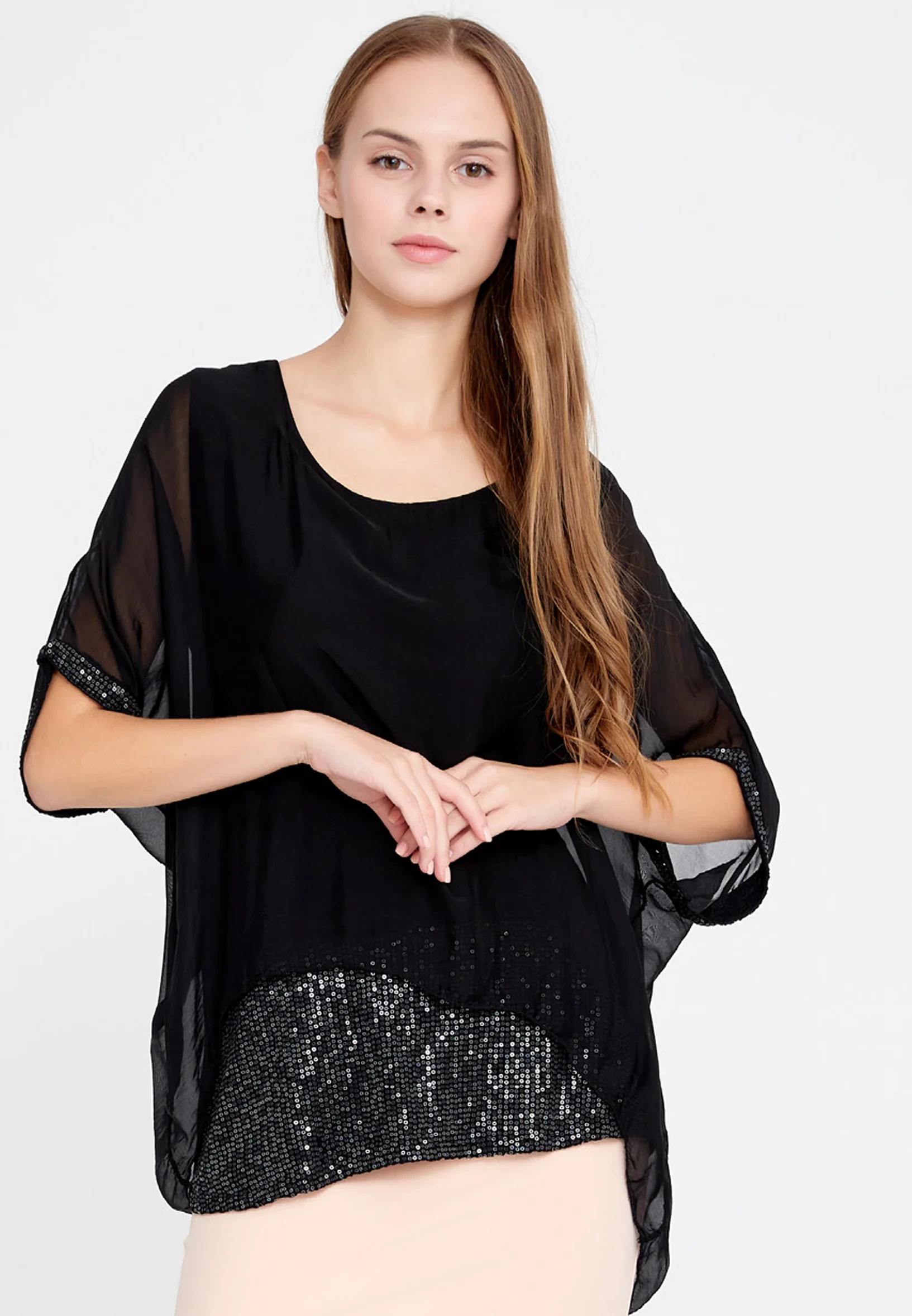Short Sleeve Solid Color Regular Blouse esl3621