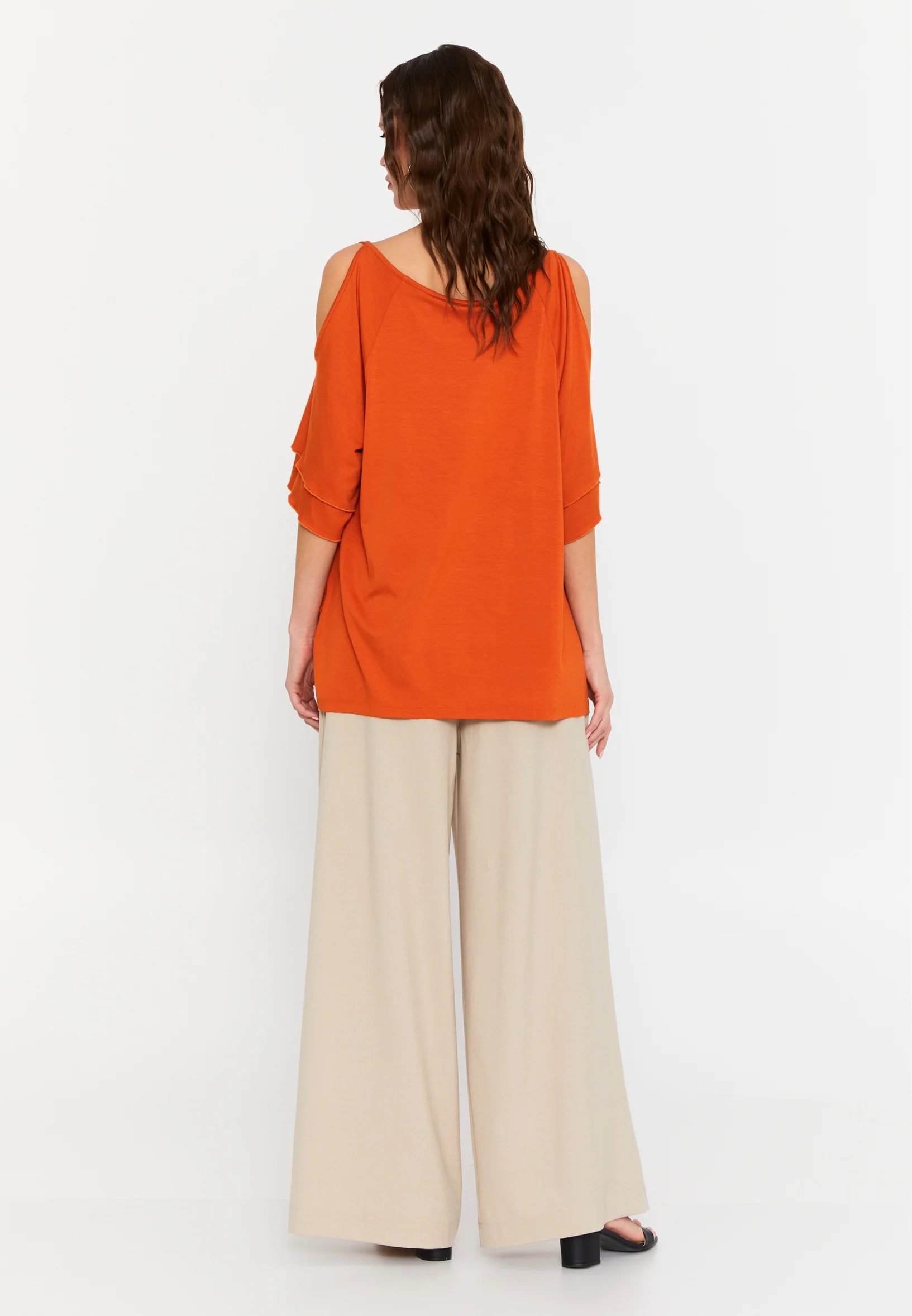Short Sleeve Solid Color Regular Blouse faiu36024-1 - Image 3