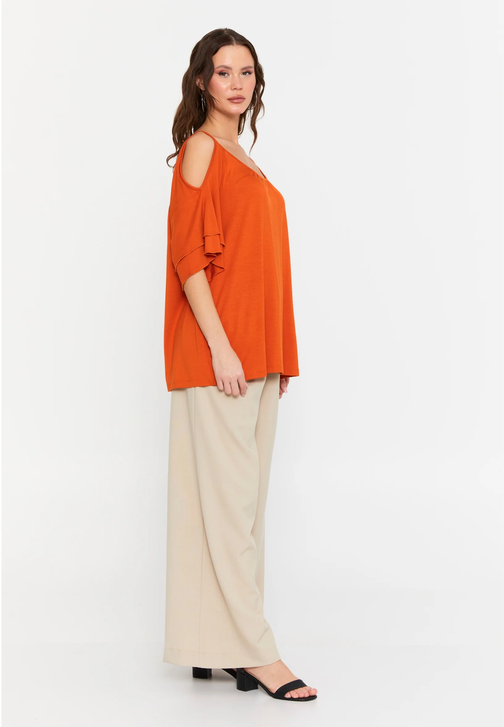 Short Sleeve Solid Color Regular Blouse faiu36024-1 - Image 4