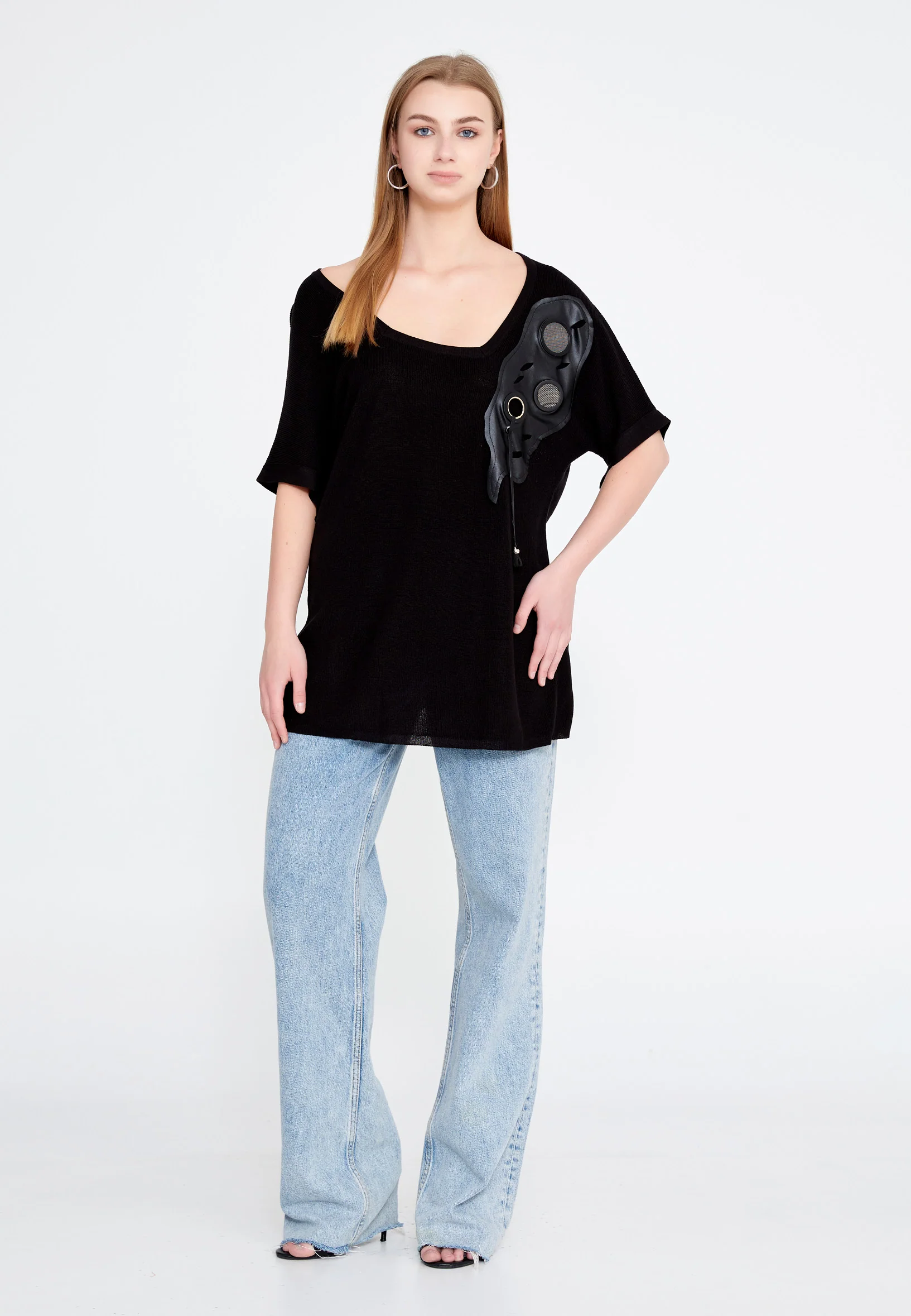 Short Sleeve Solid Color Regular Blouse huk8009