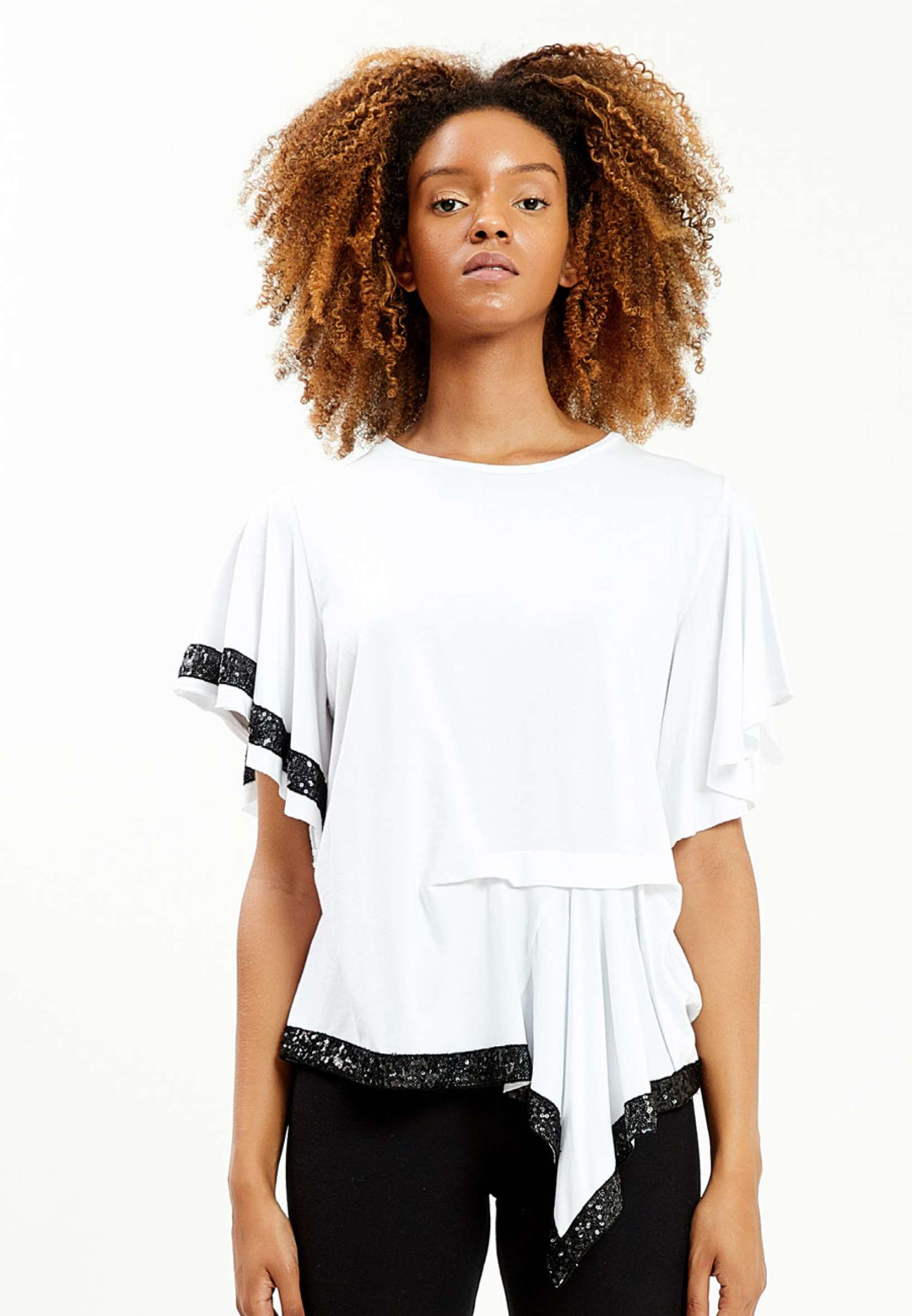 Short Sleeve Solid Color Regular Blouse kmy10453