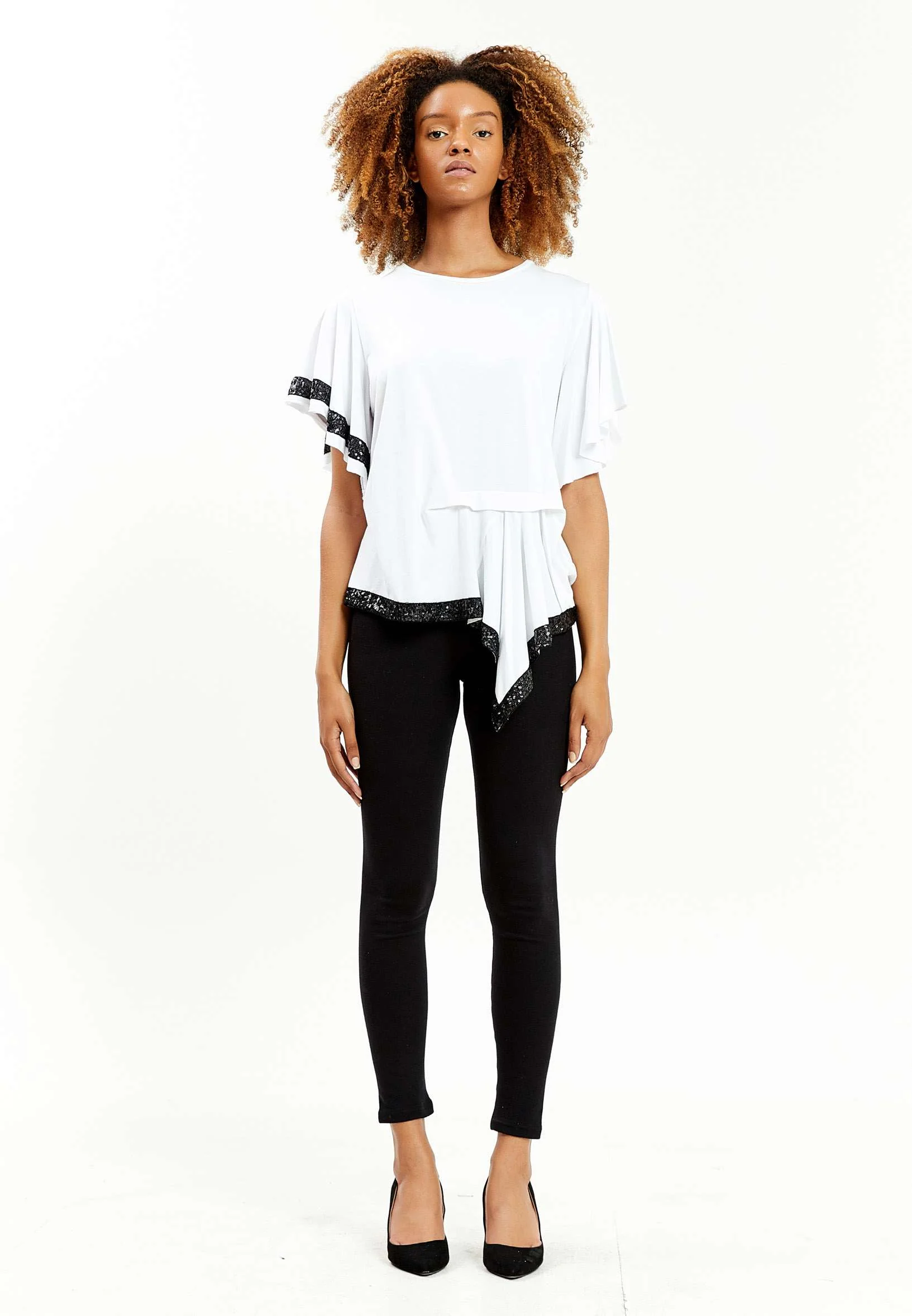 Short Sleeve Solid Color Regular Blouse kmy10453 - Image 2
