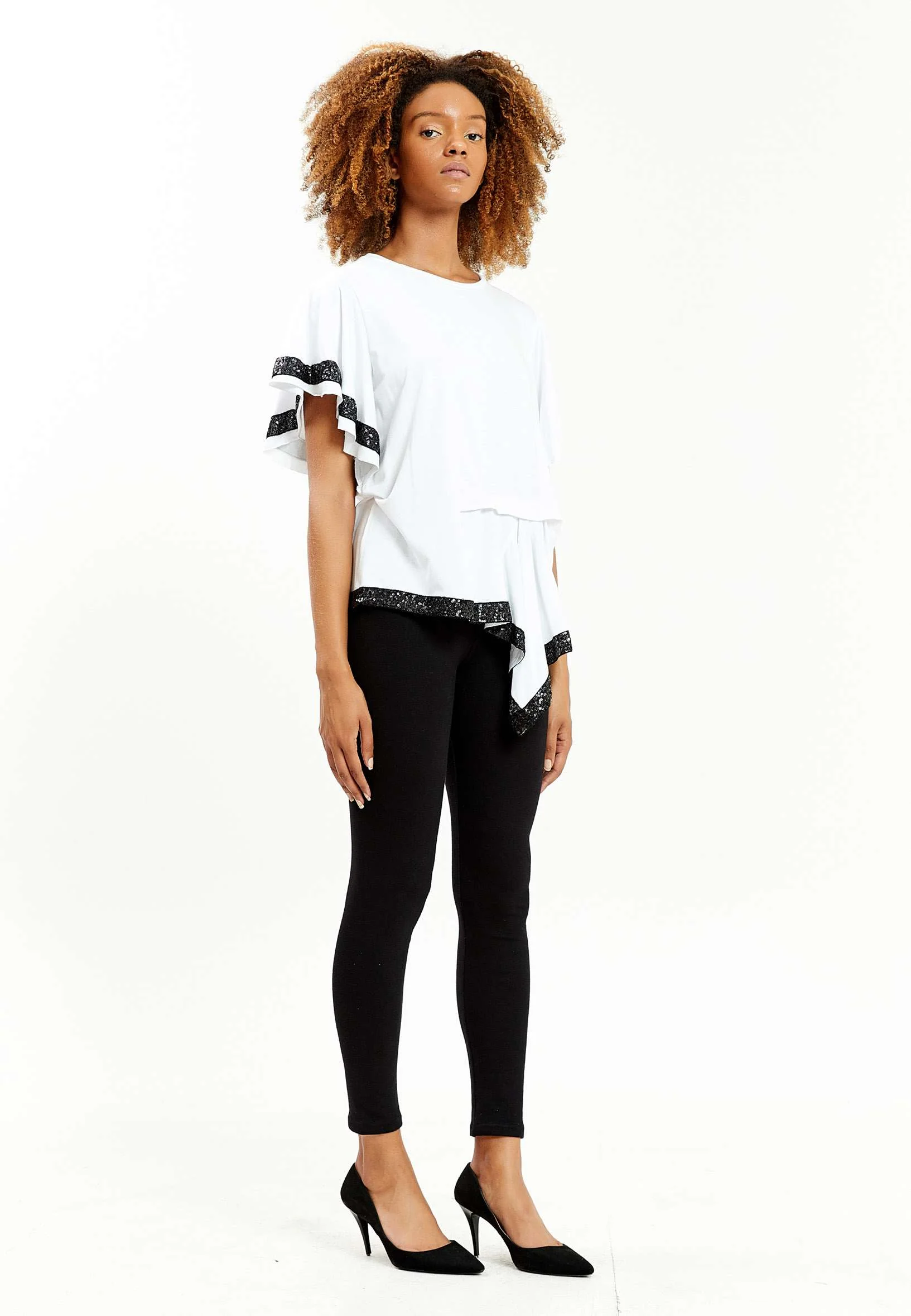 Short Sleeve Solid Color Regular Blouse kmy10453 - Image 3
