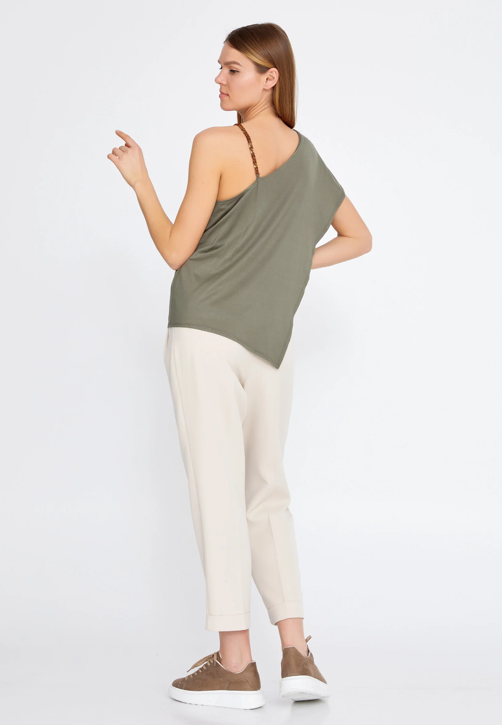 Short Sleeve Solid Color Regular Blouse kmy22s10918 - Image 8