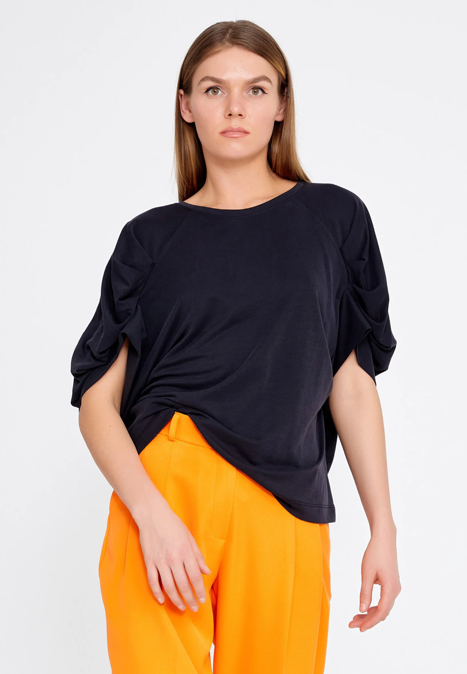 Short Sleeve Solid Color Regular Blouse kmy22s10924