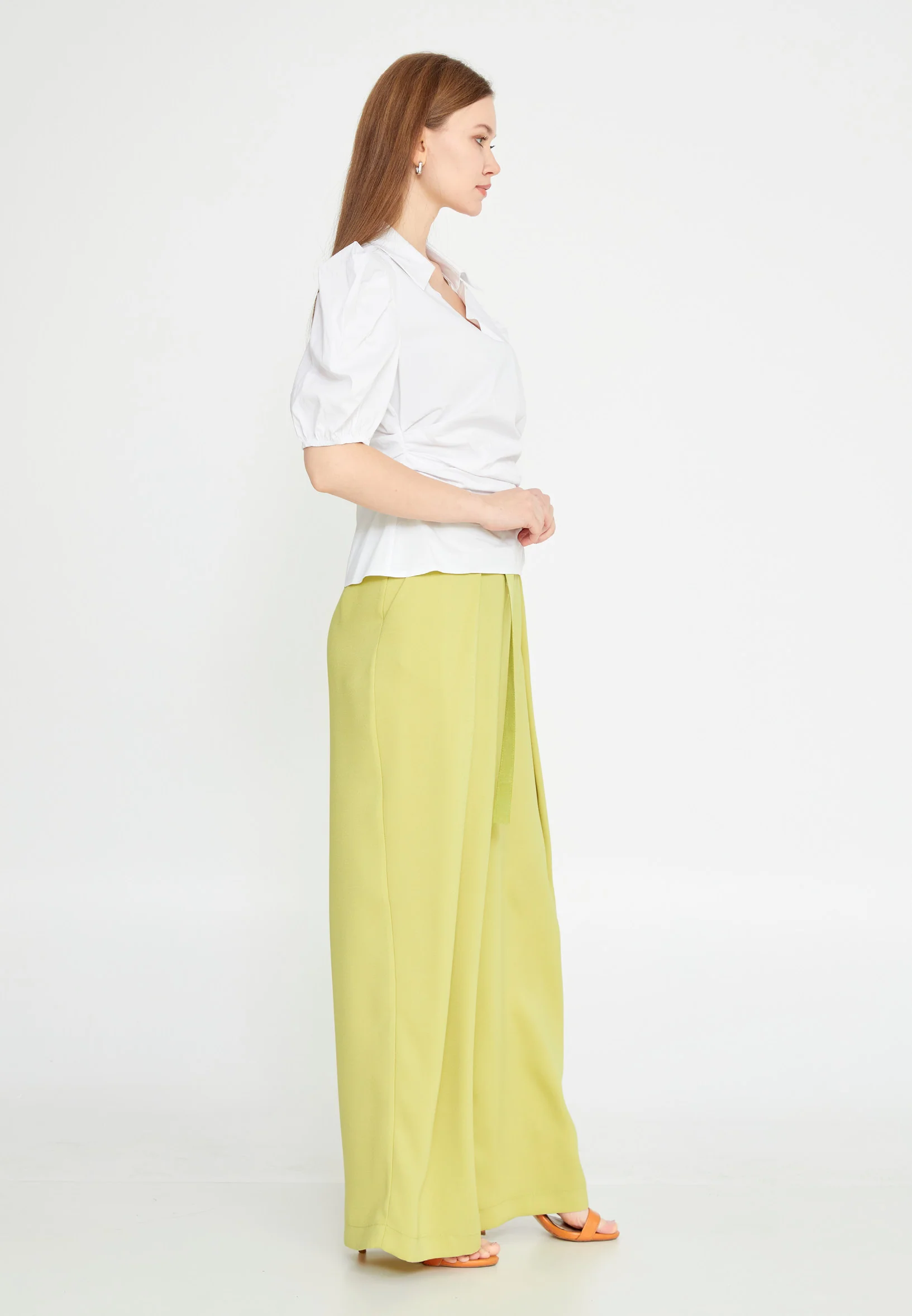 Short Sleeve Solid Color Regular Blouse kmy24y10438 - Image 3