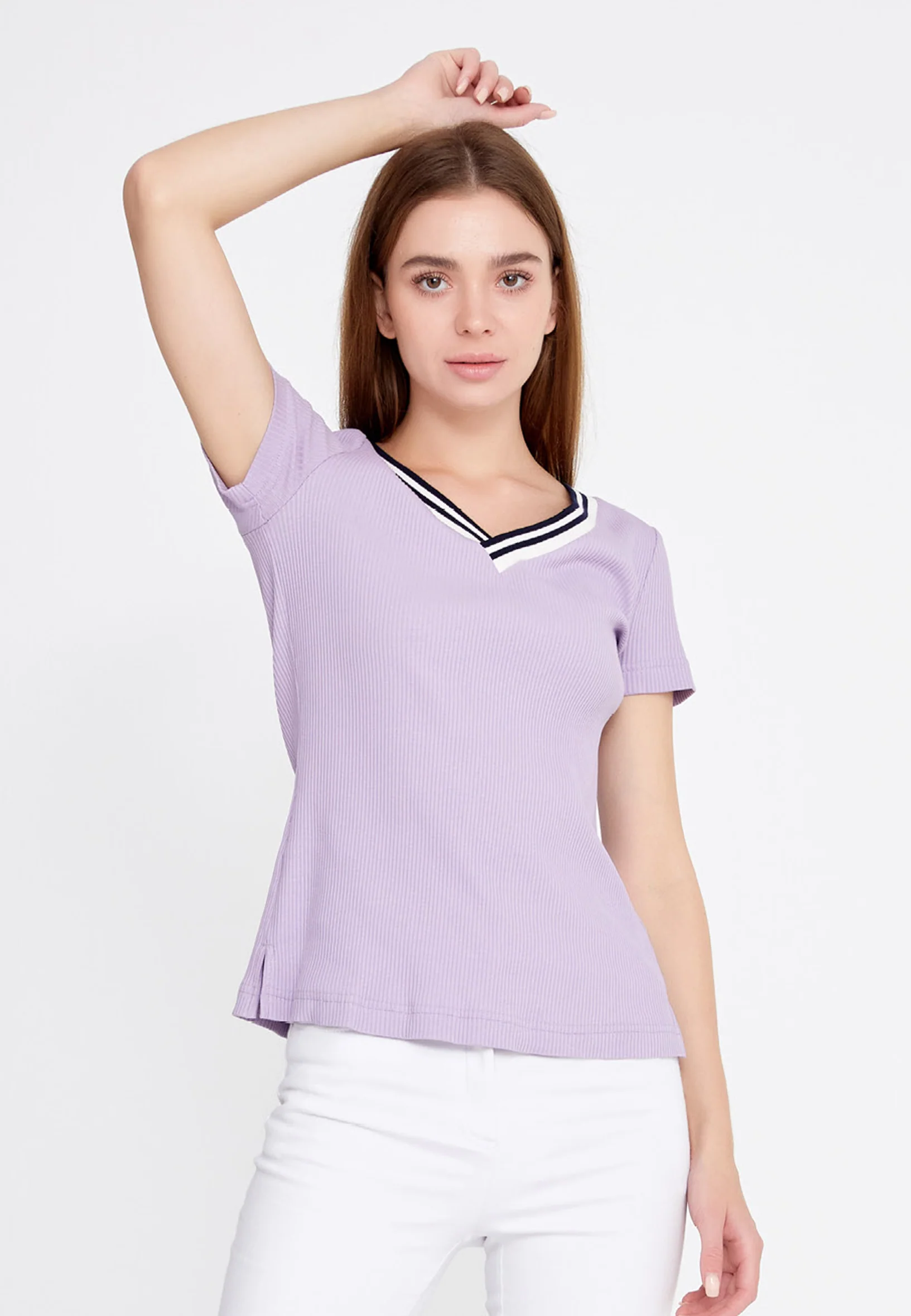 Short Sleeve Solid Color Regular Blouse llc21ylb29