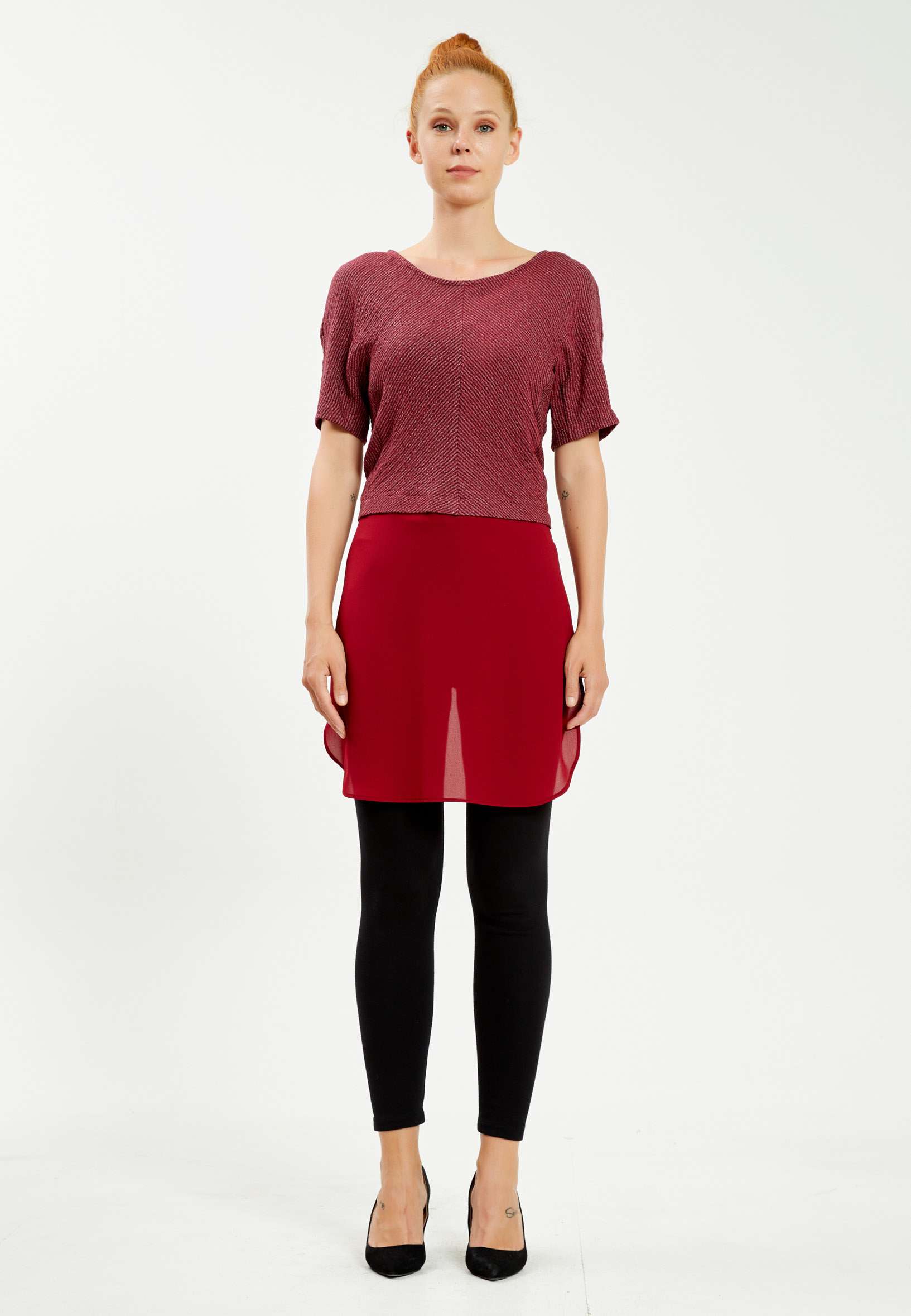 Short Sleeve Solid Color Regular Blouse mis29610 - Image 6