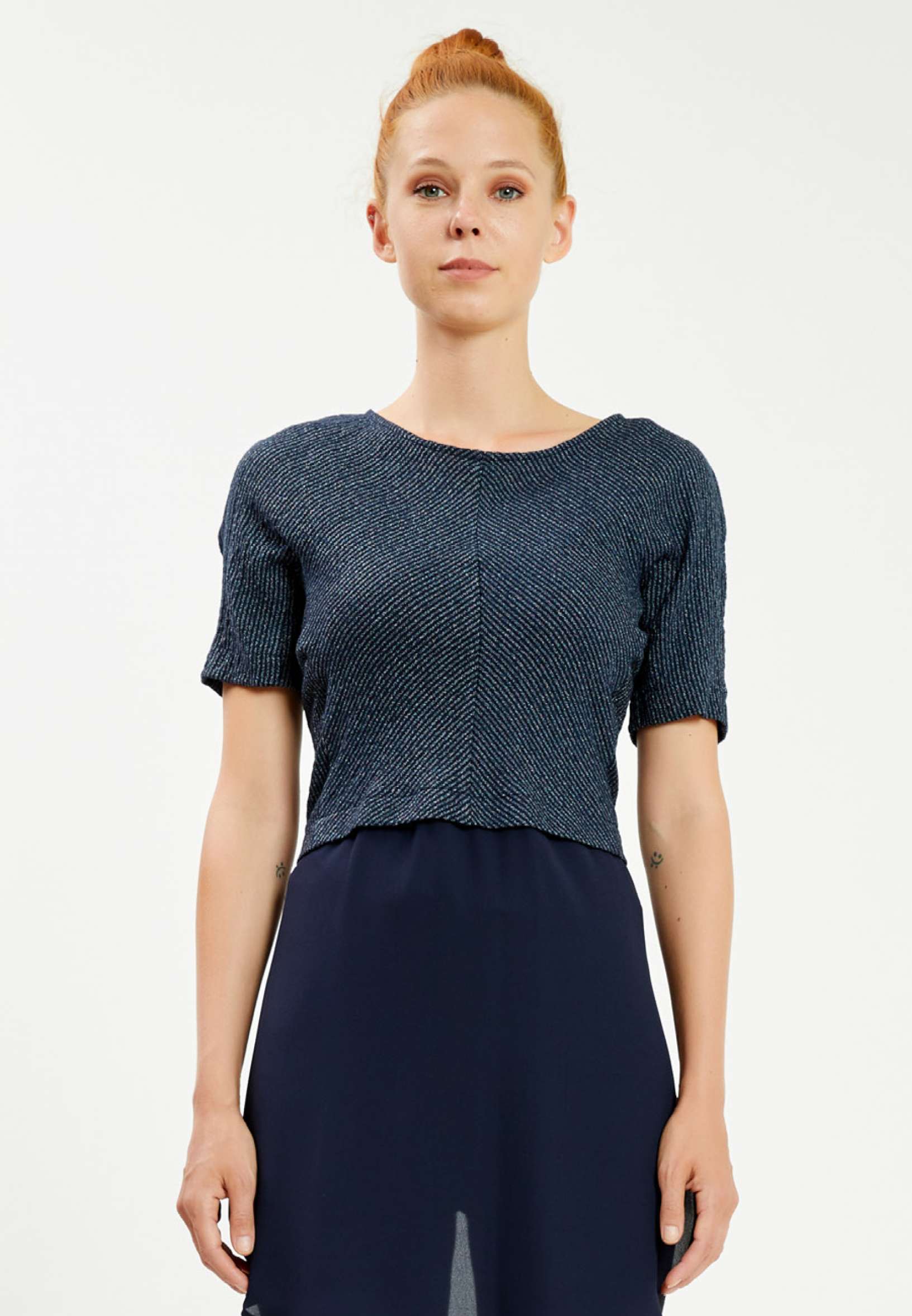 Short Sleeve Solid Color Regular Blouse mis29610 - Image 9
