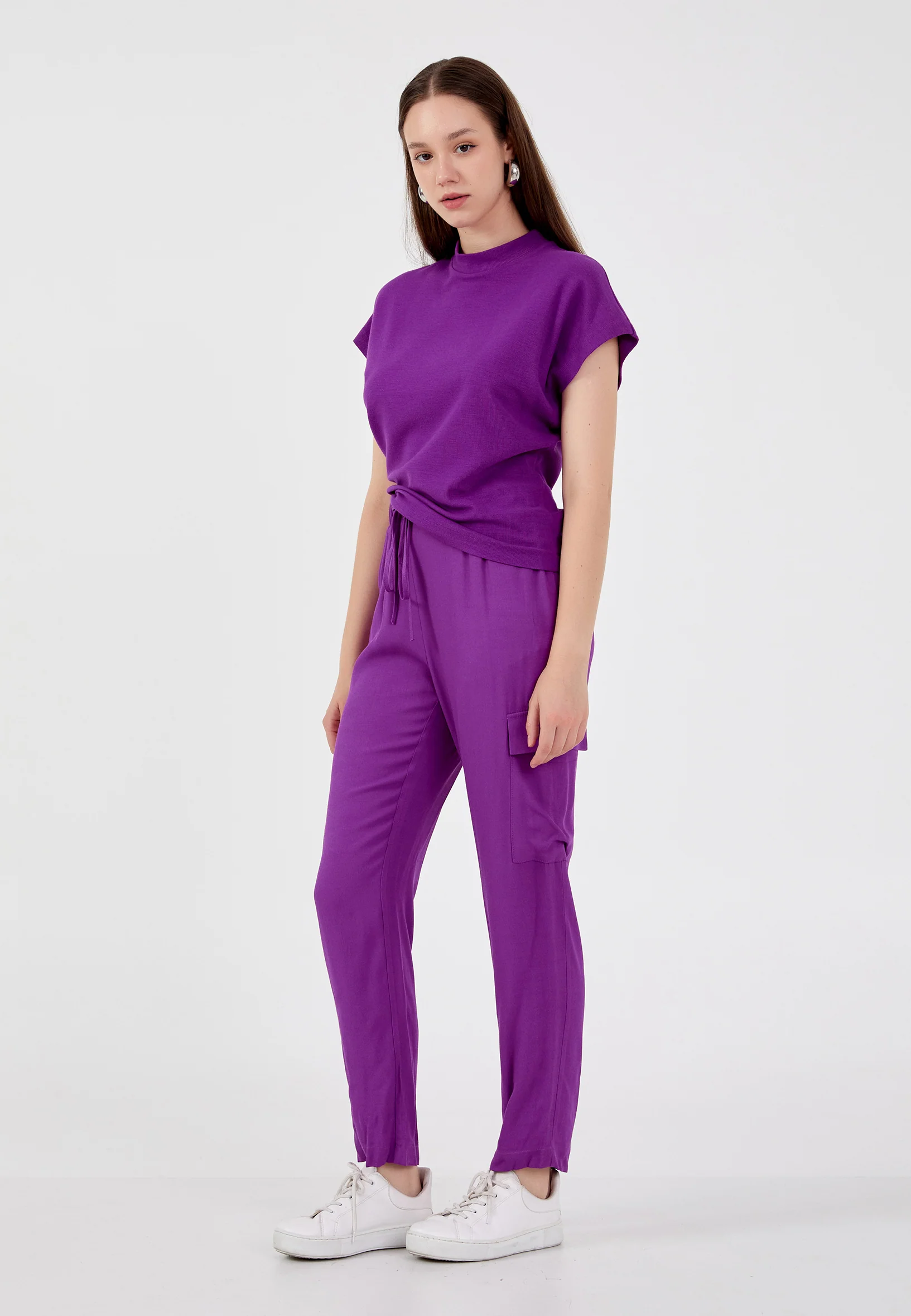 Short Sleeve Solid Color Regular Blouse shu23sk04069 - Image 3