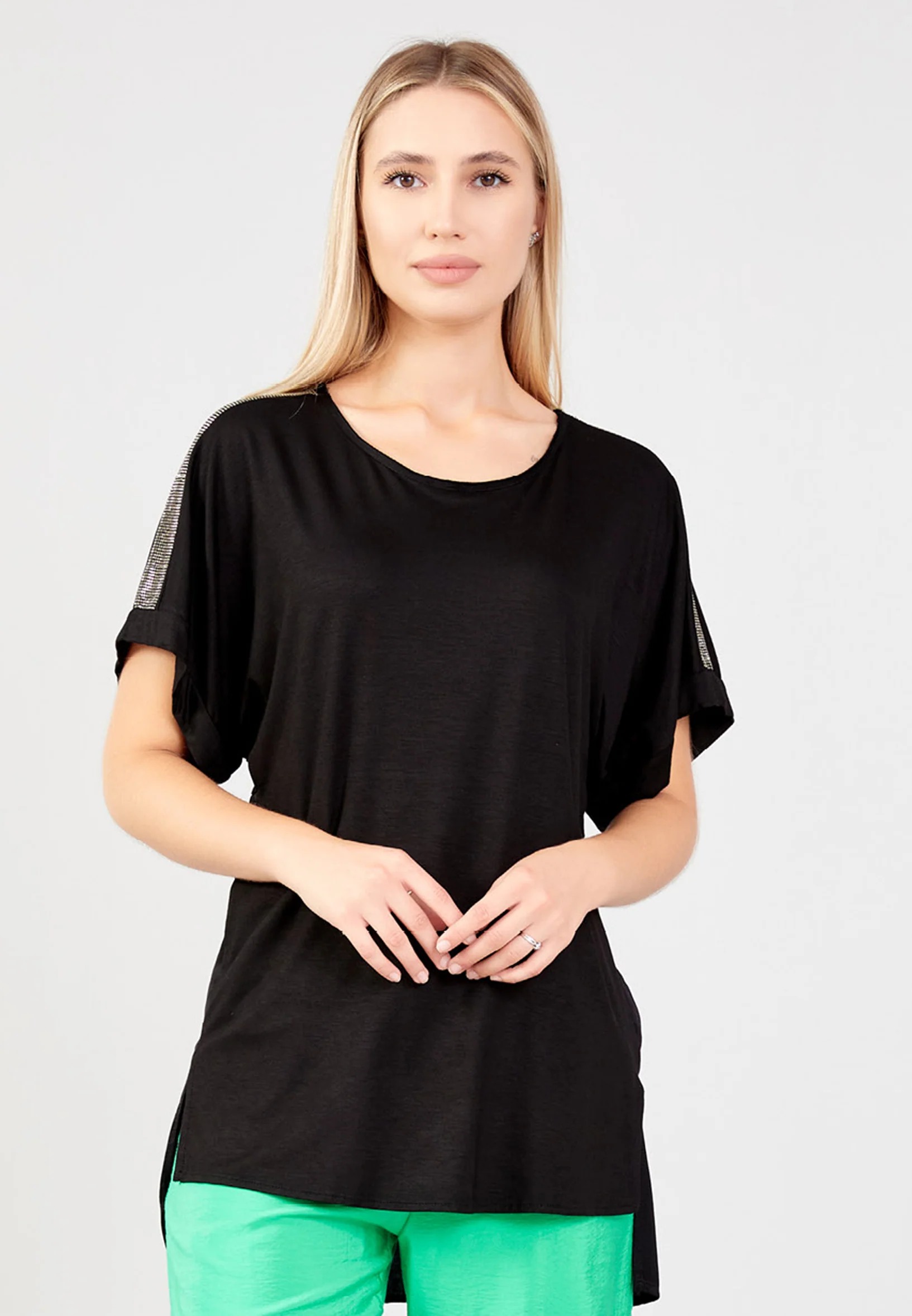Short Sleeve Solid Color Regular Blouse shu23sy04027