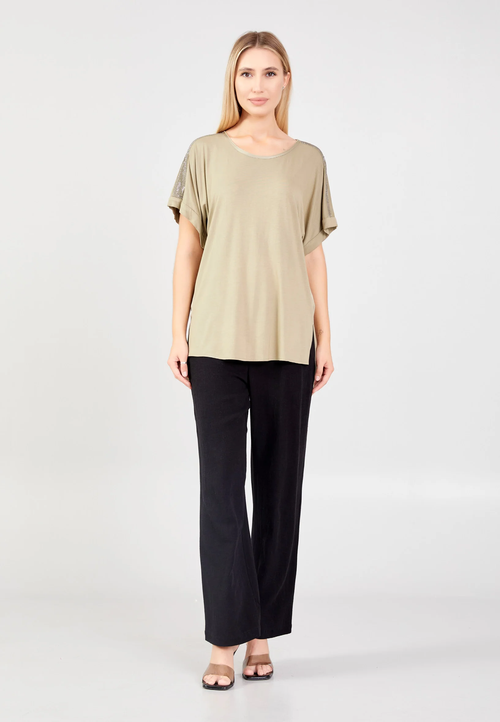 Short Sleeve Solid Color Regular Blouse shu23sy04027 - Image 10