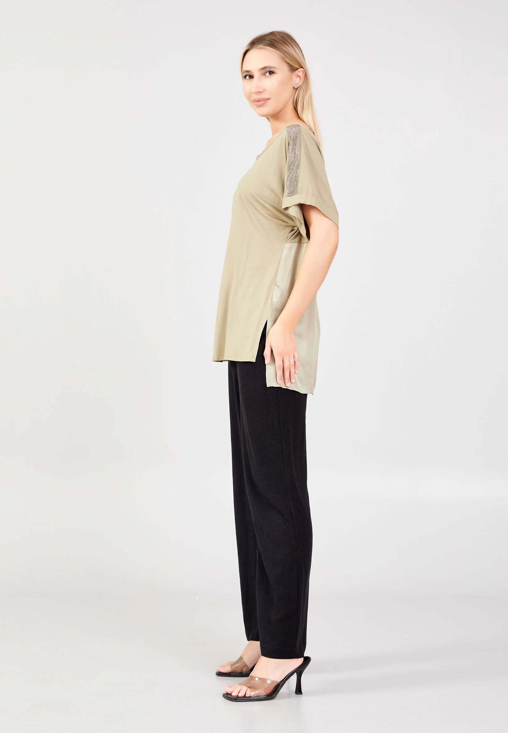 Short Sleeve Solid Color Regular Blouse shu23sy04027 - Image 11