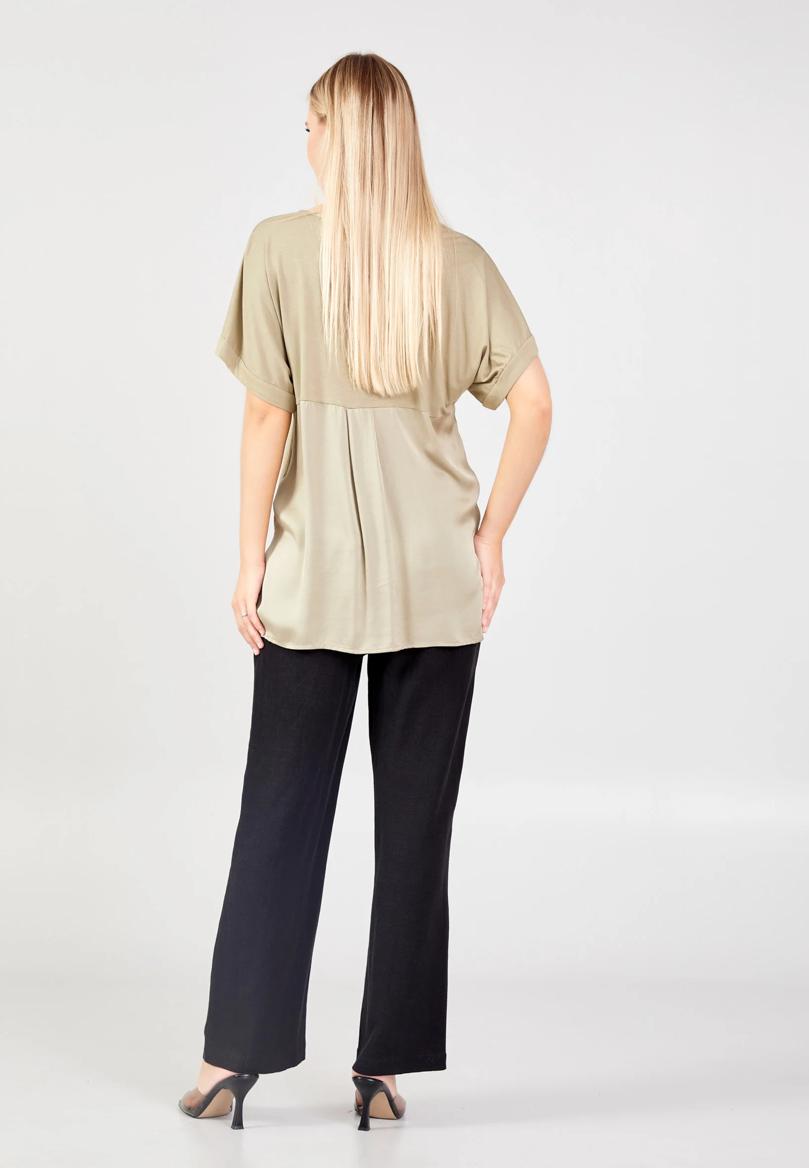 Short Sleeve Solid Color Regular Blouse shu23sy04027 - Image 12
