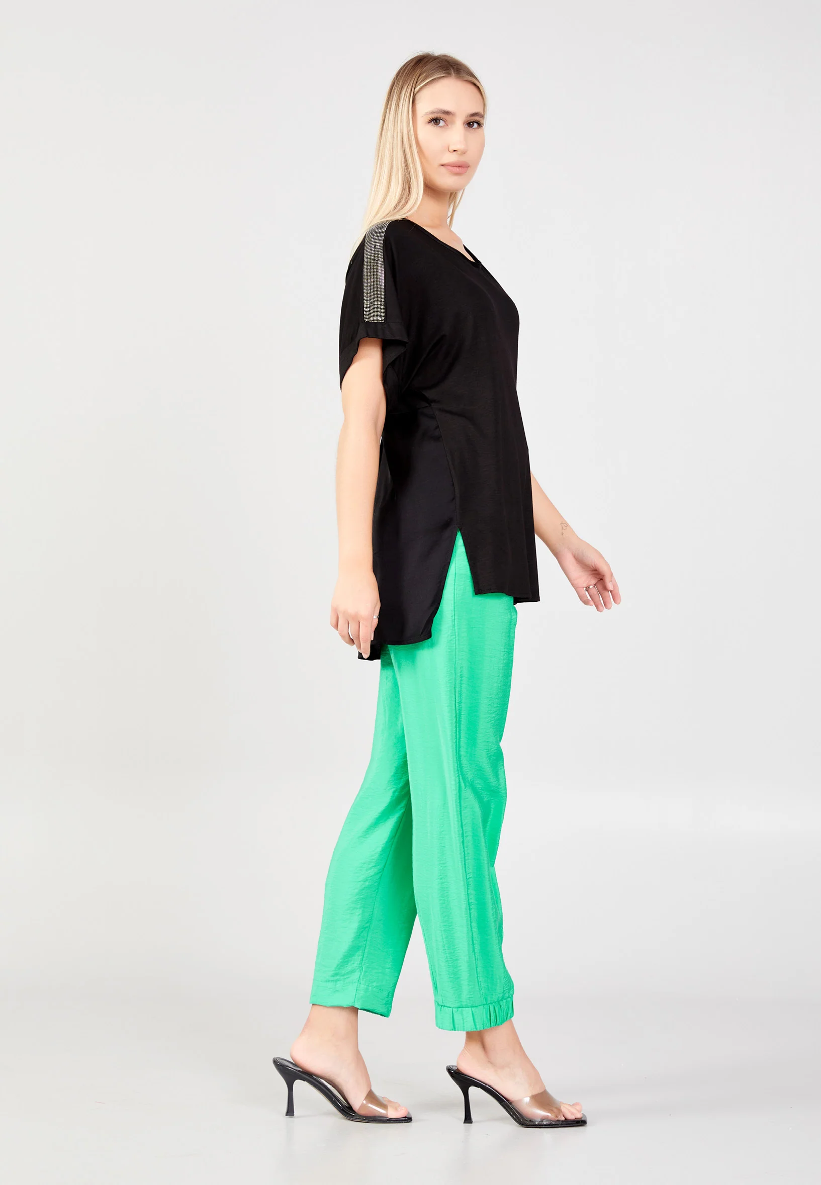 Short Sleeve Solid Color Regular Blouse shu23sy04027 - Image 3