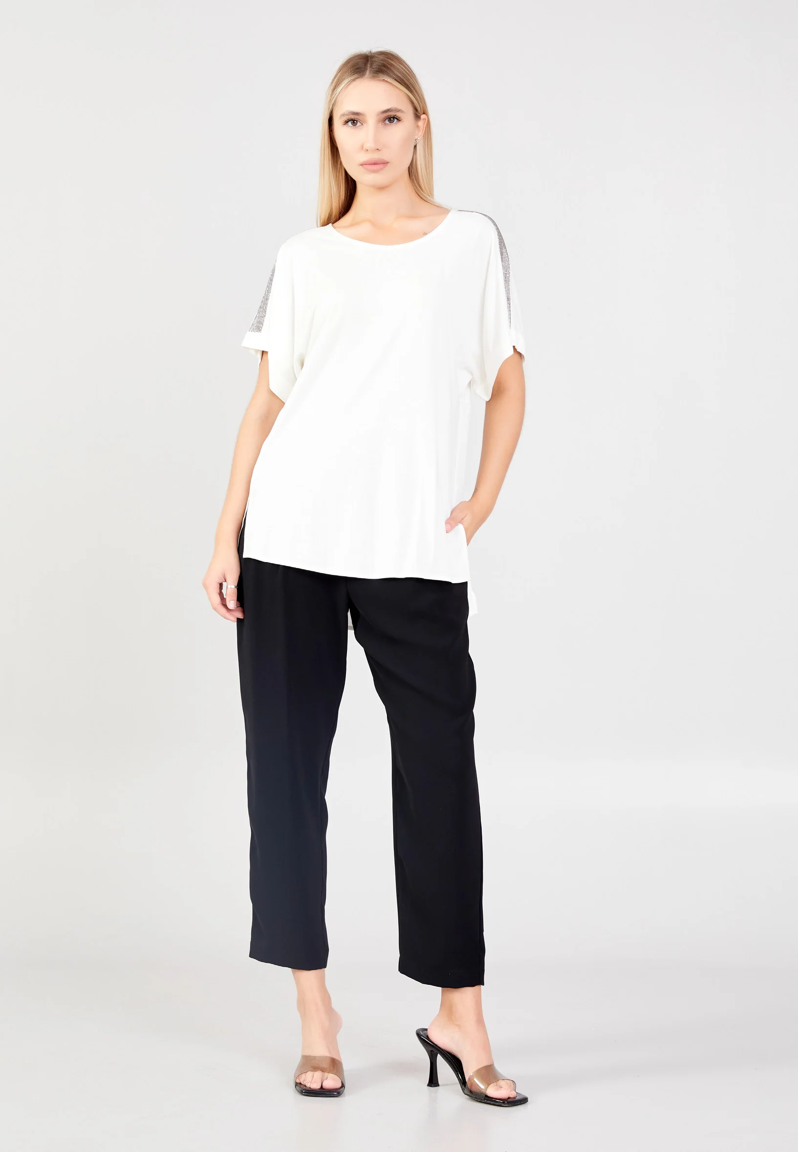 Short Sleeve Solid Color Regular Blouse shu23sy04027 - Image 6