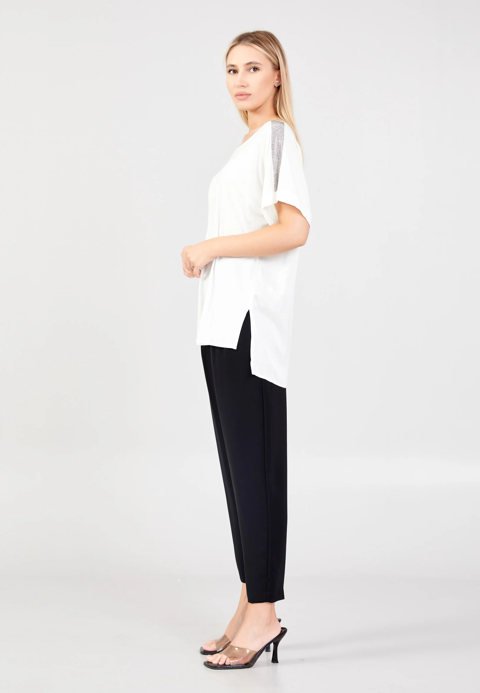 Short Sleeve Solid Color Regular Blouse shu23sy04027 - Image 7