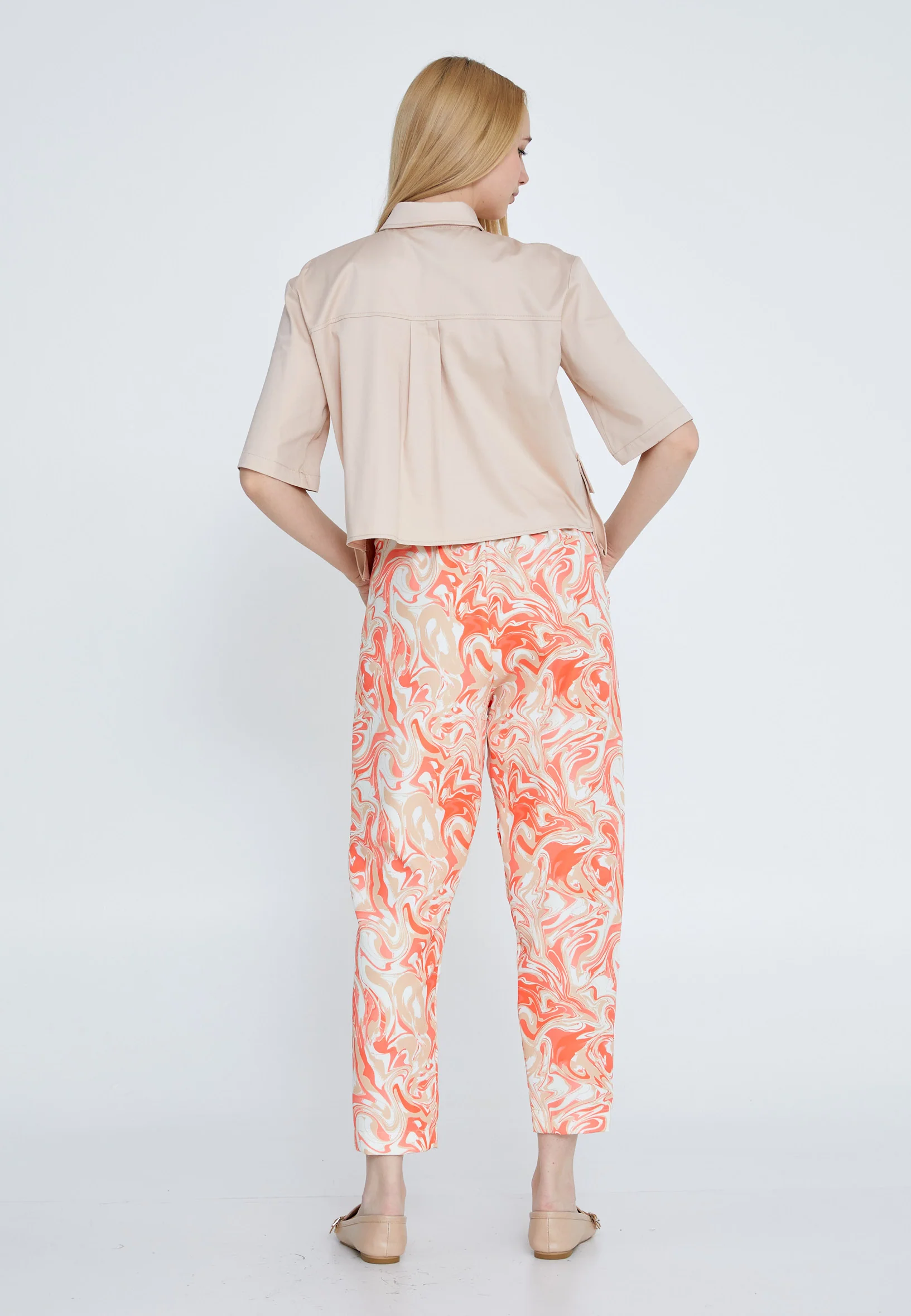 Short Sleeve Solid Color Regular Blouse yza24y2029 - Image 3