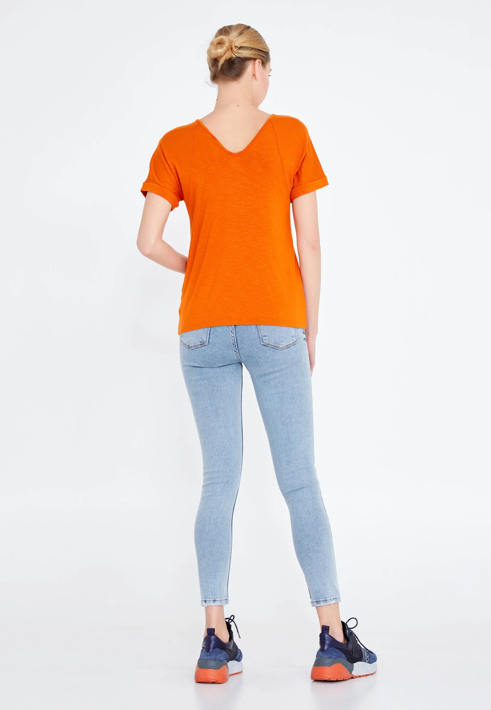 Short Sleeve Solid Color Regular T-shirt faiu36017-9 - Image 3