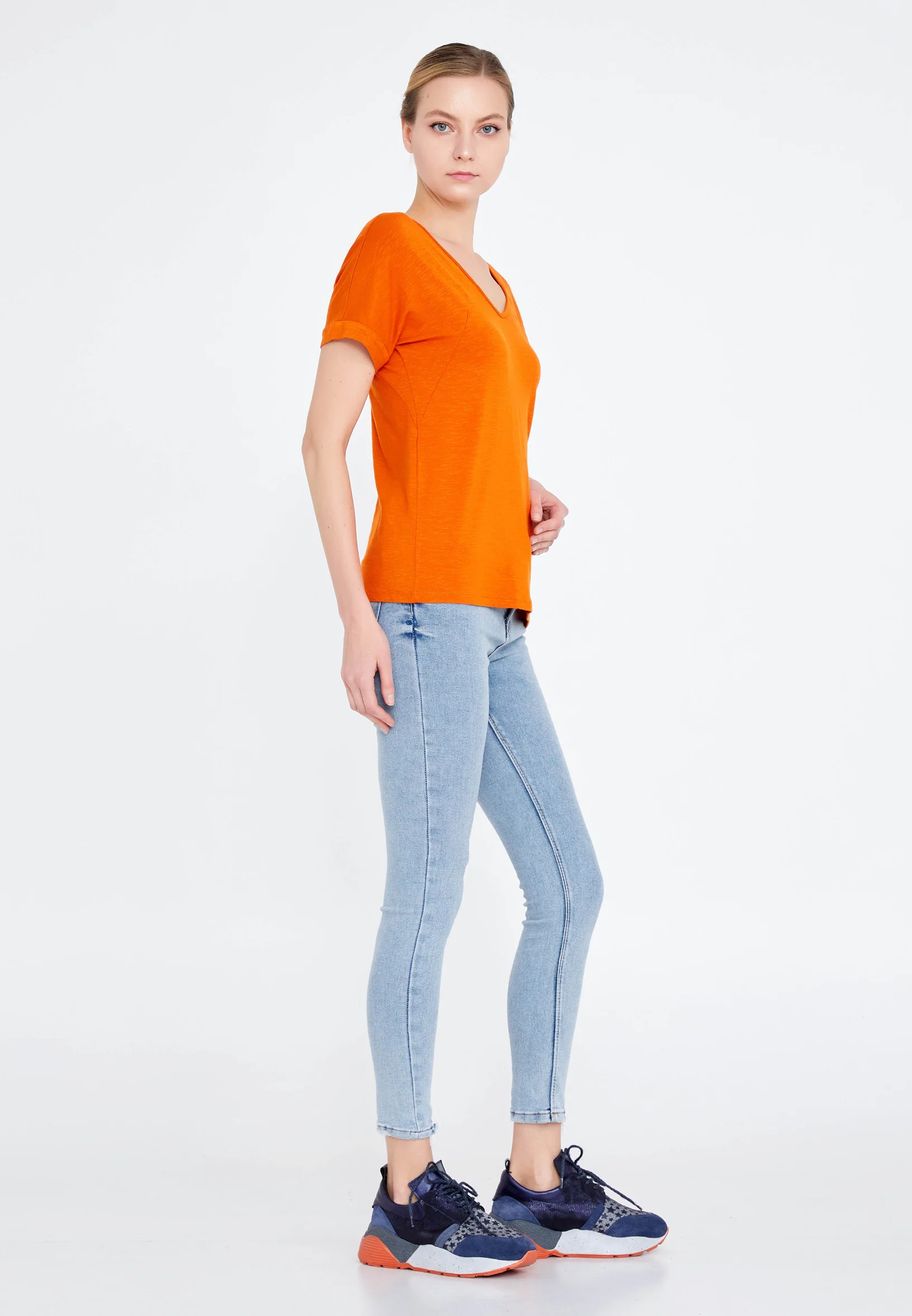 Short Sleeve Solid Color Regular T-shirt faiu36017-9 - Image 4