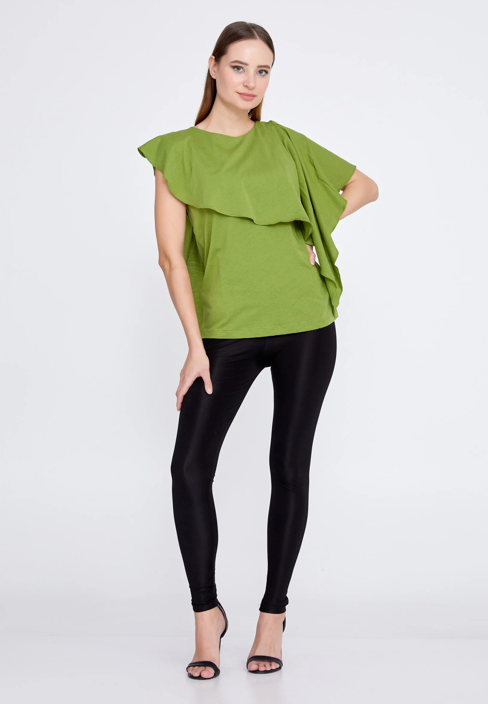 Short Sleeve Solid Color Regular T-shirt kmy22s10954 - Image 5