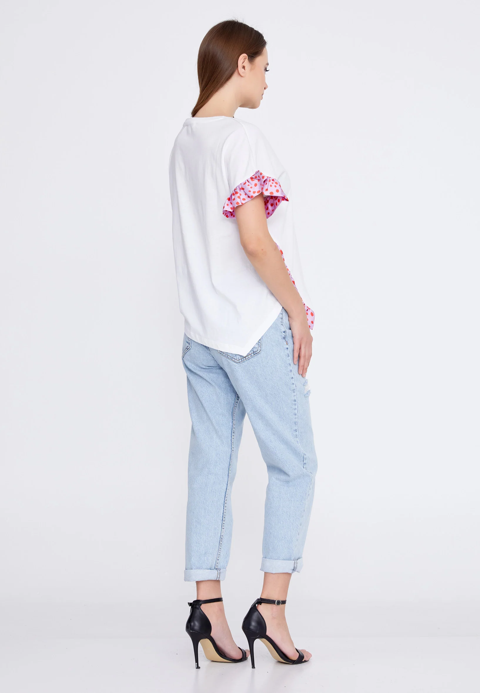 Short Sleeve Solid Color Regular T-shirt kmy22s10958 - Image 3