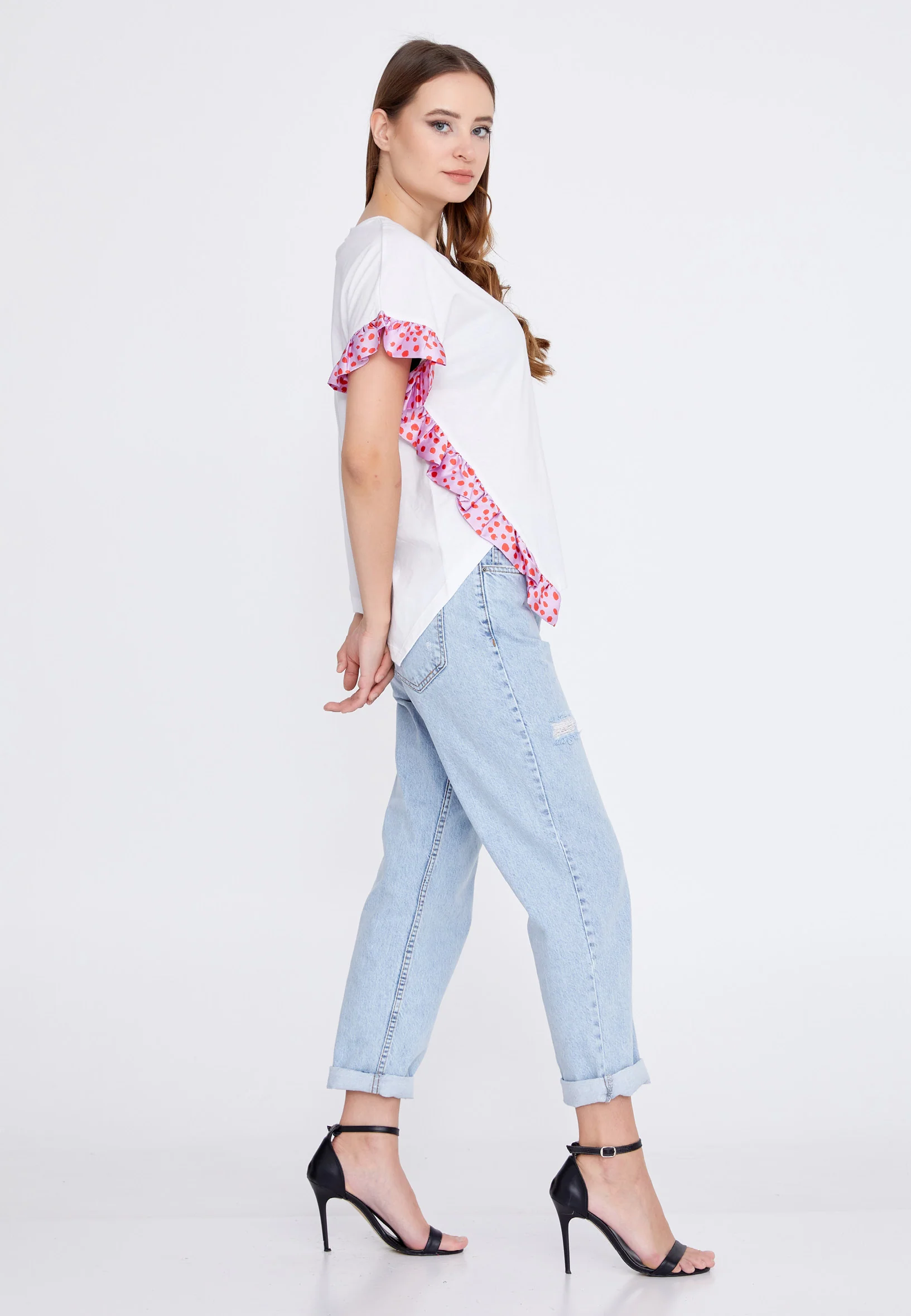Short Sleeve Solid Color Regular T-shirt kmy22s10958 - Image 4